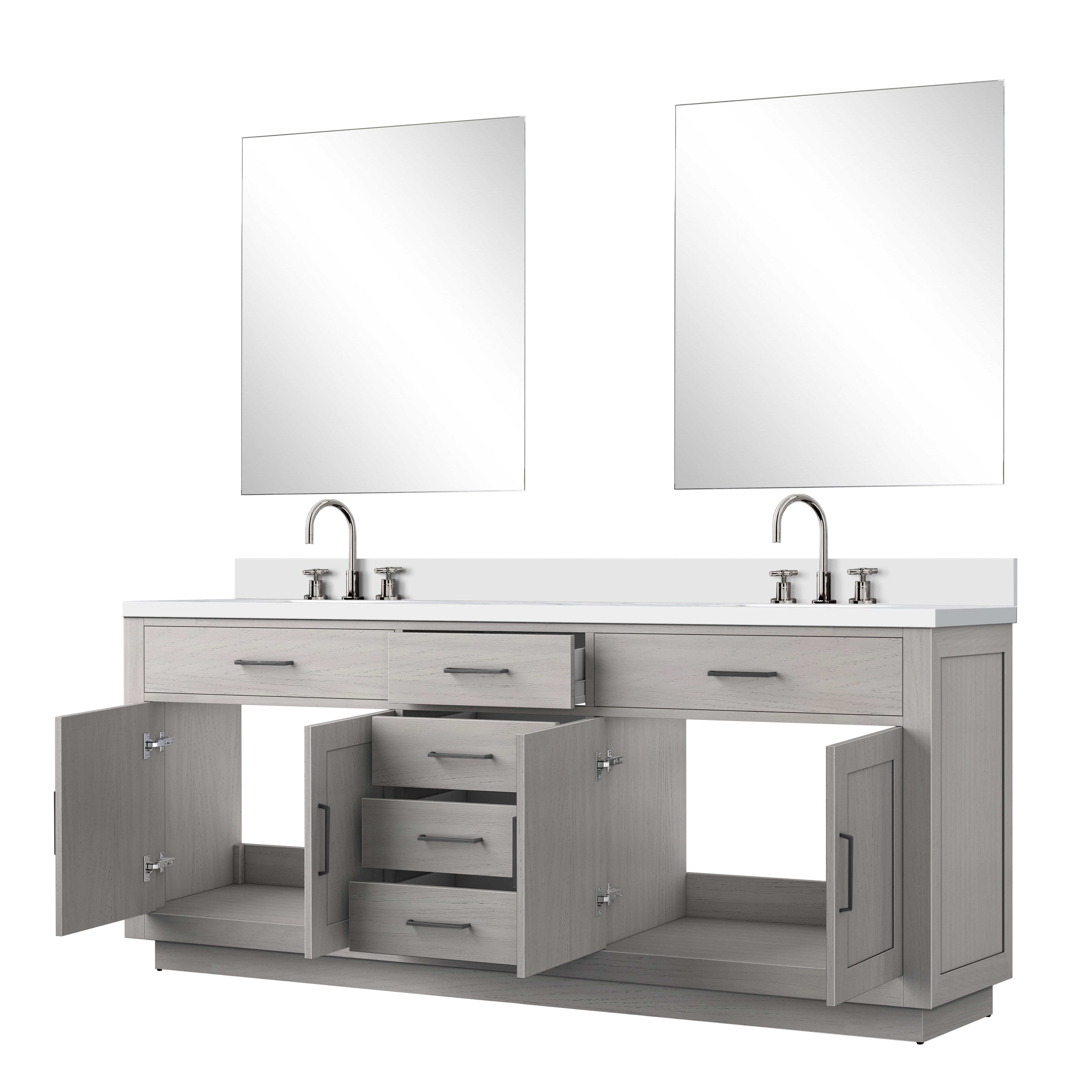 Abbey 80 in W x 22 in D White Oak Double Bath Vanity