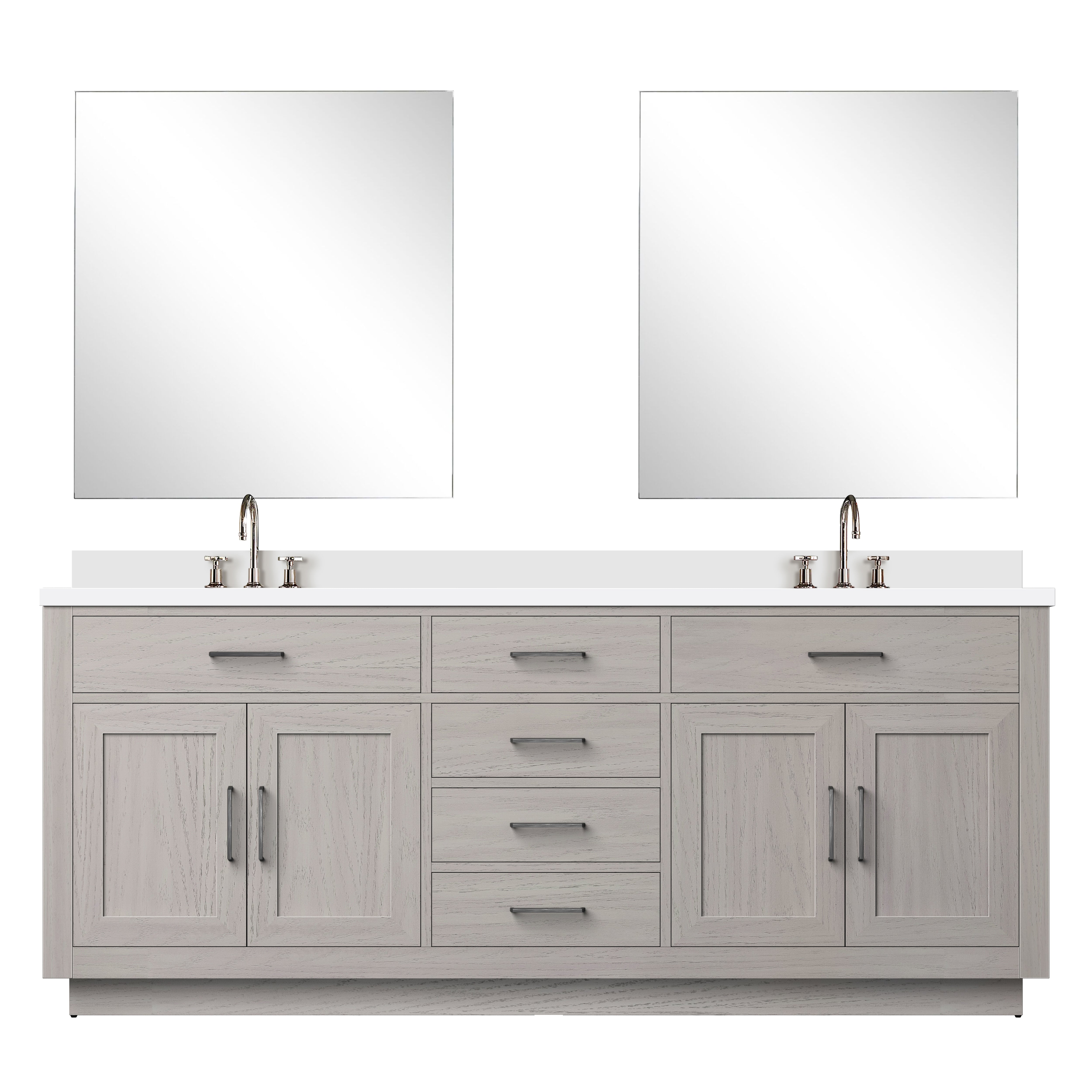 Abbey 80 in W x 22 in D White Oak Double Bath Vanity