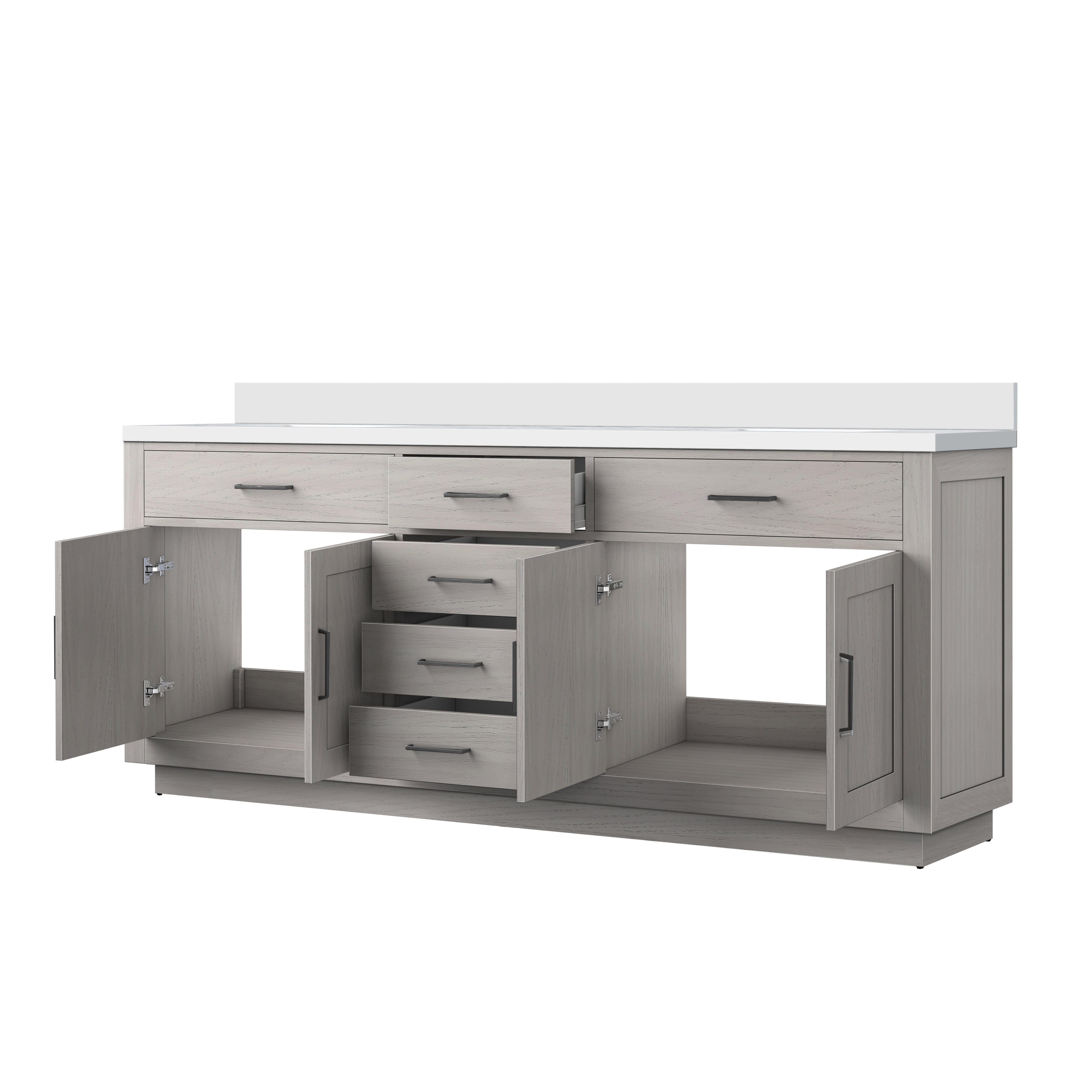 Abbey 80 in W x 22 in D White Oak Double Bath Vanity