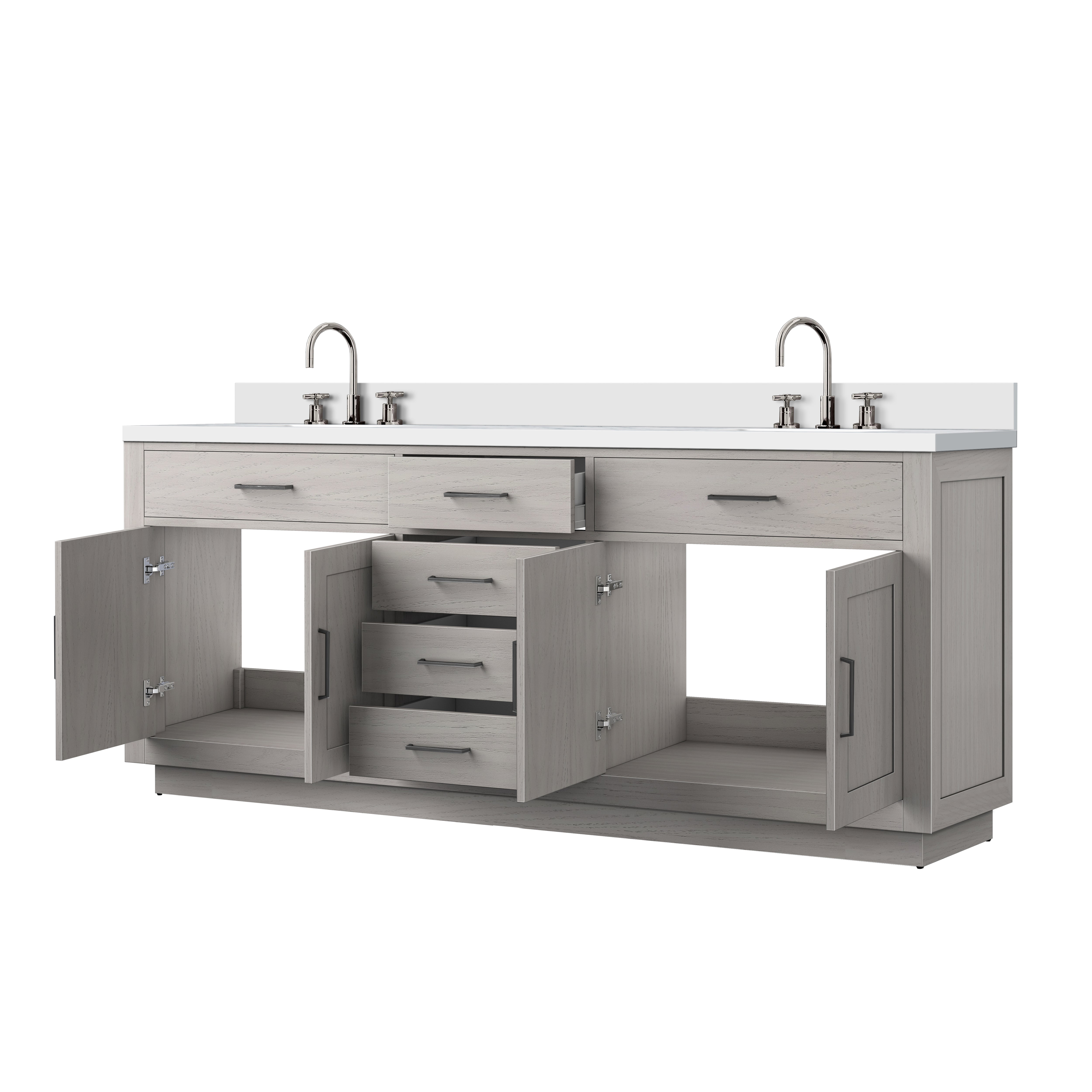 Abbey 80 in W x 22 in D White Oak Double Bath Vanity