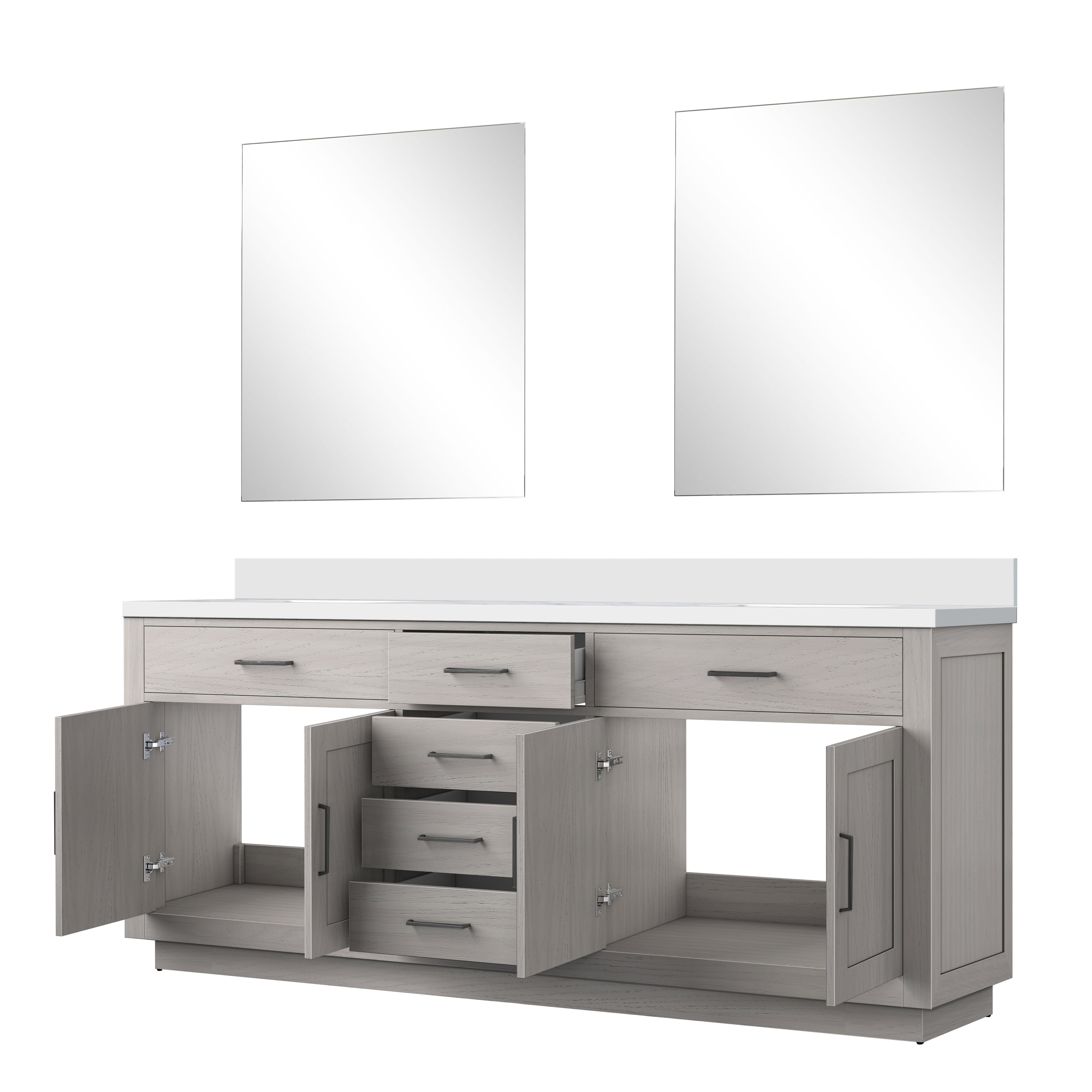 Abbey 80 in W x 22 in D White Oak Double Bath Vanity