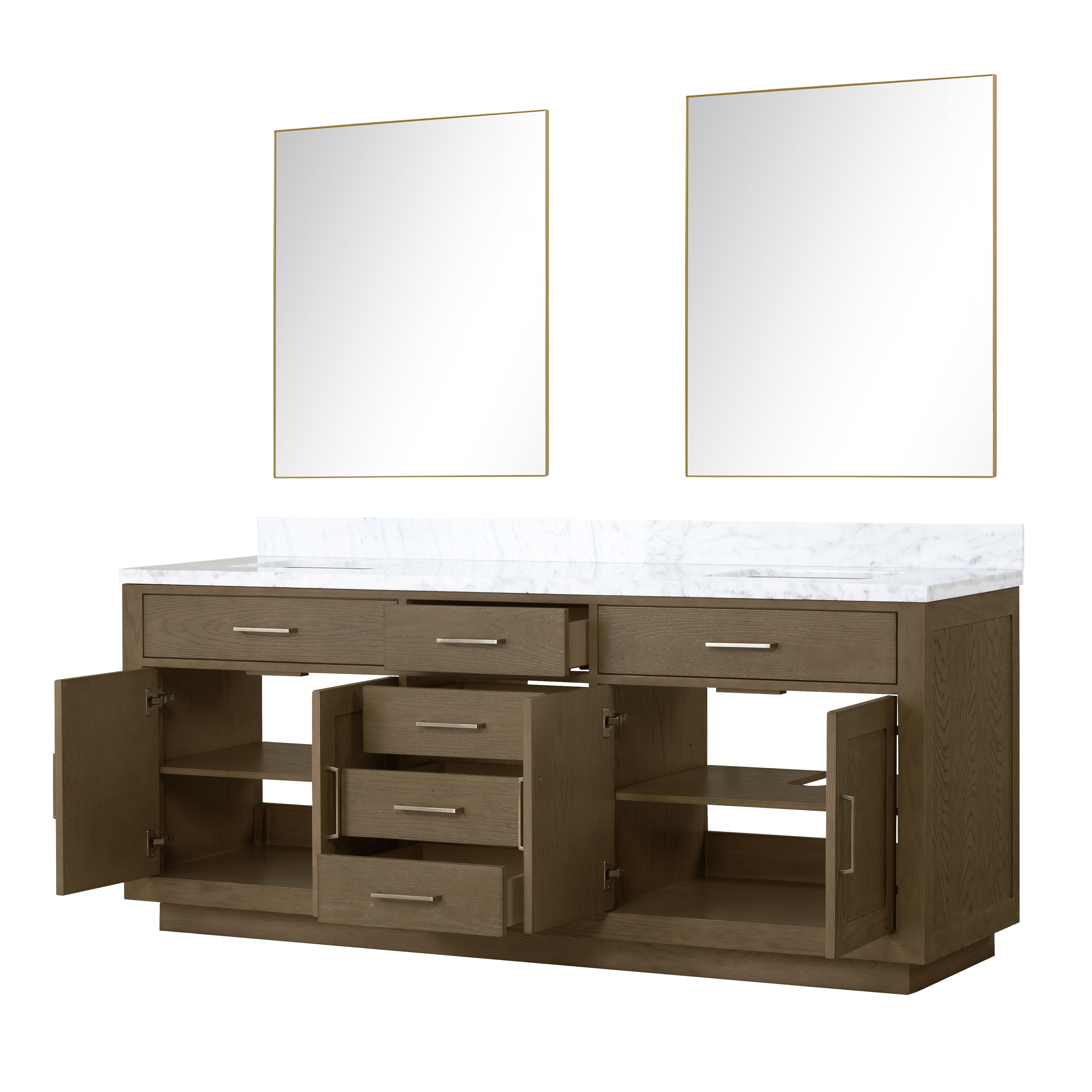 Abbey 80 in W x 22 in D Grey Oak Double Bath Vanity