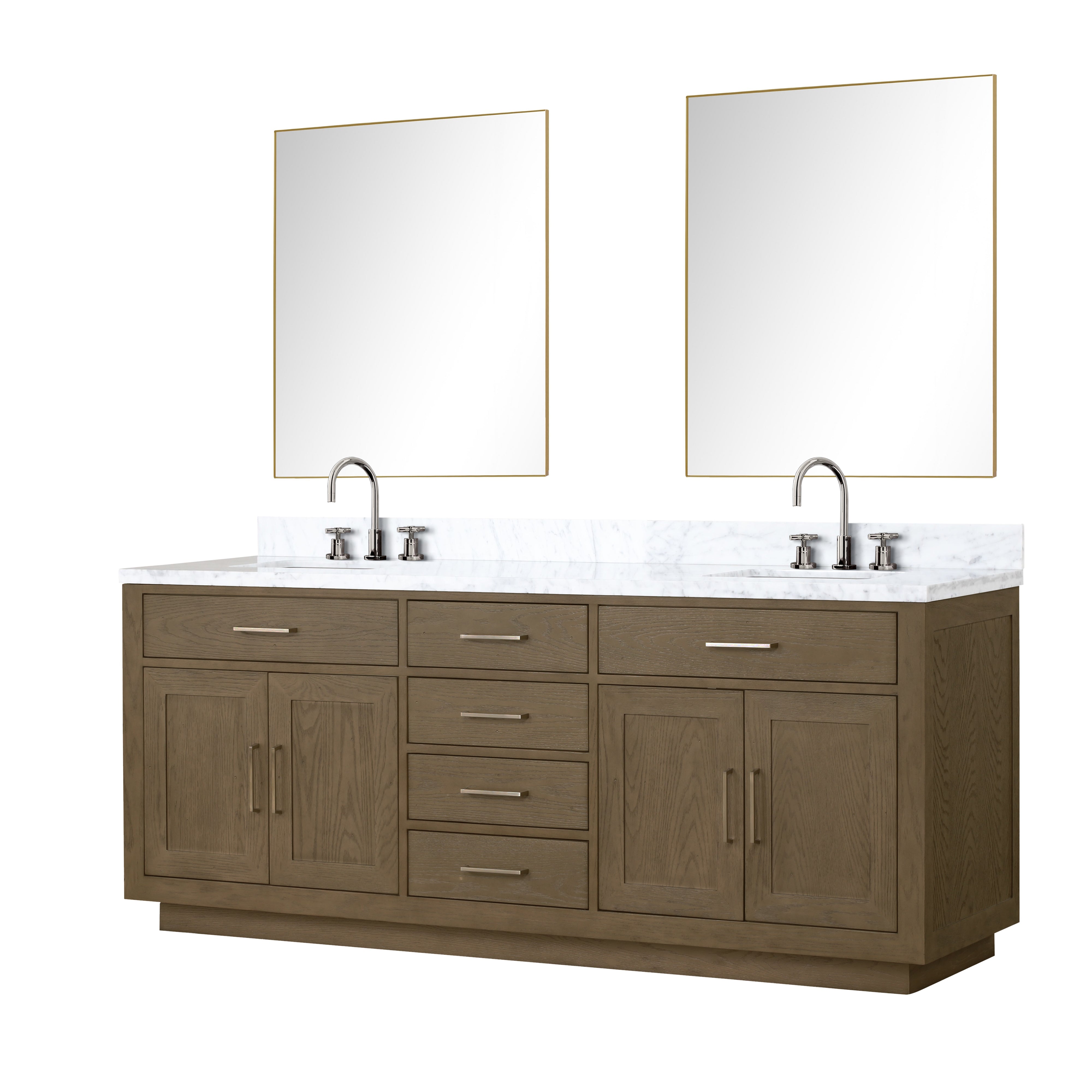 Abbey 80 in W x 22 in D Grey Oak Double Bath Vanity