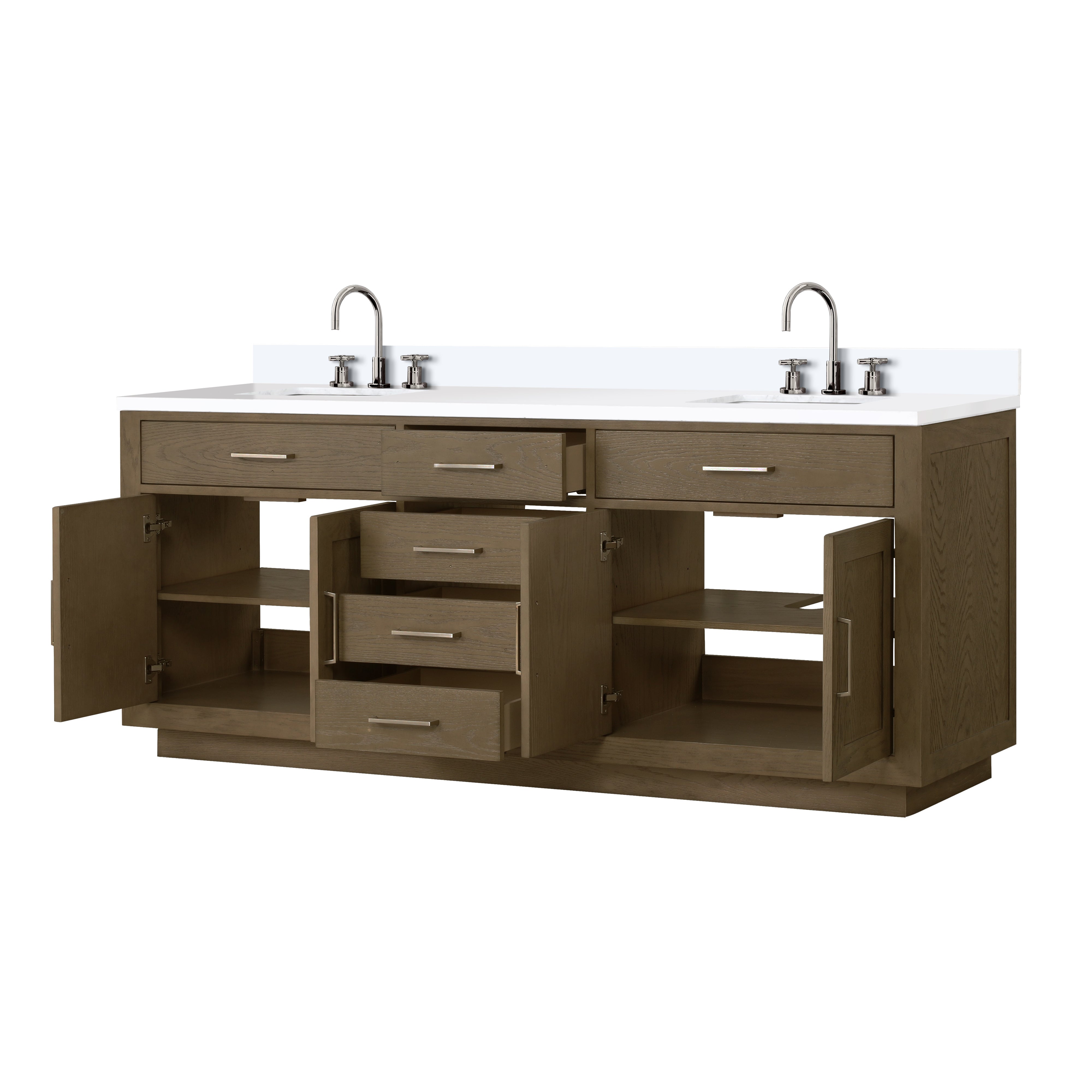 Abbey 80 in W x 22 in D Grey Oak Double Bath Vanity