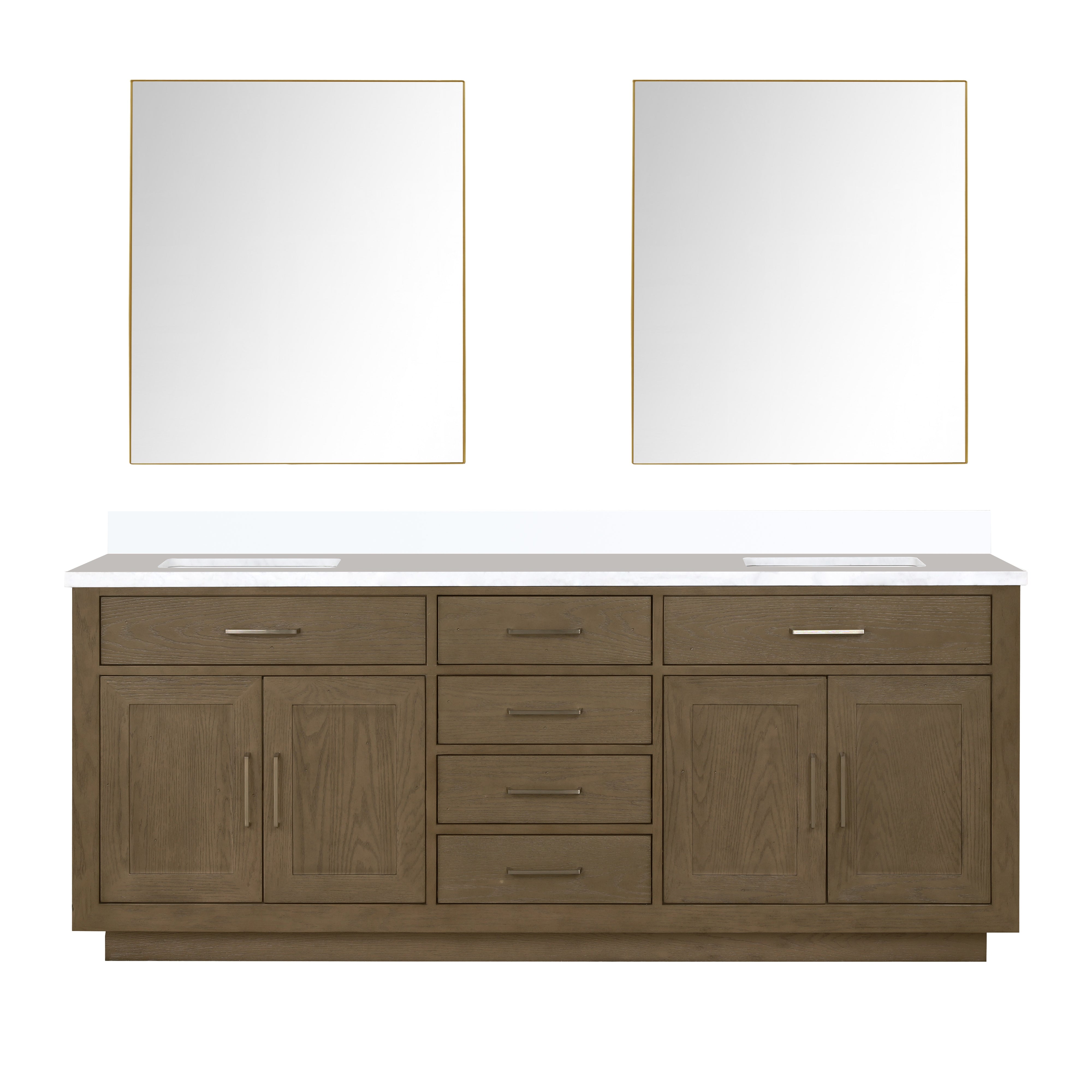 Abbey 80 in W x 22 in D Grey Oak Double Bath Vanity