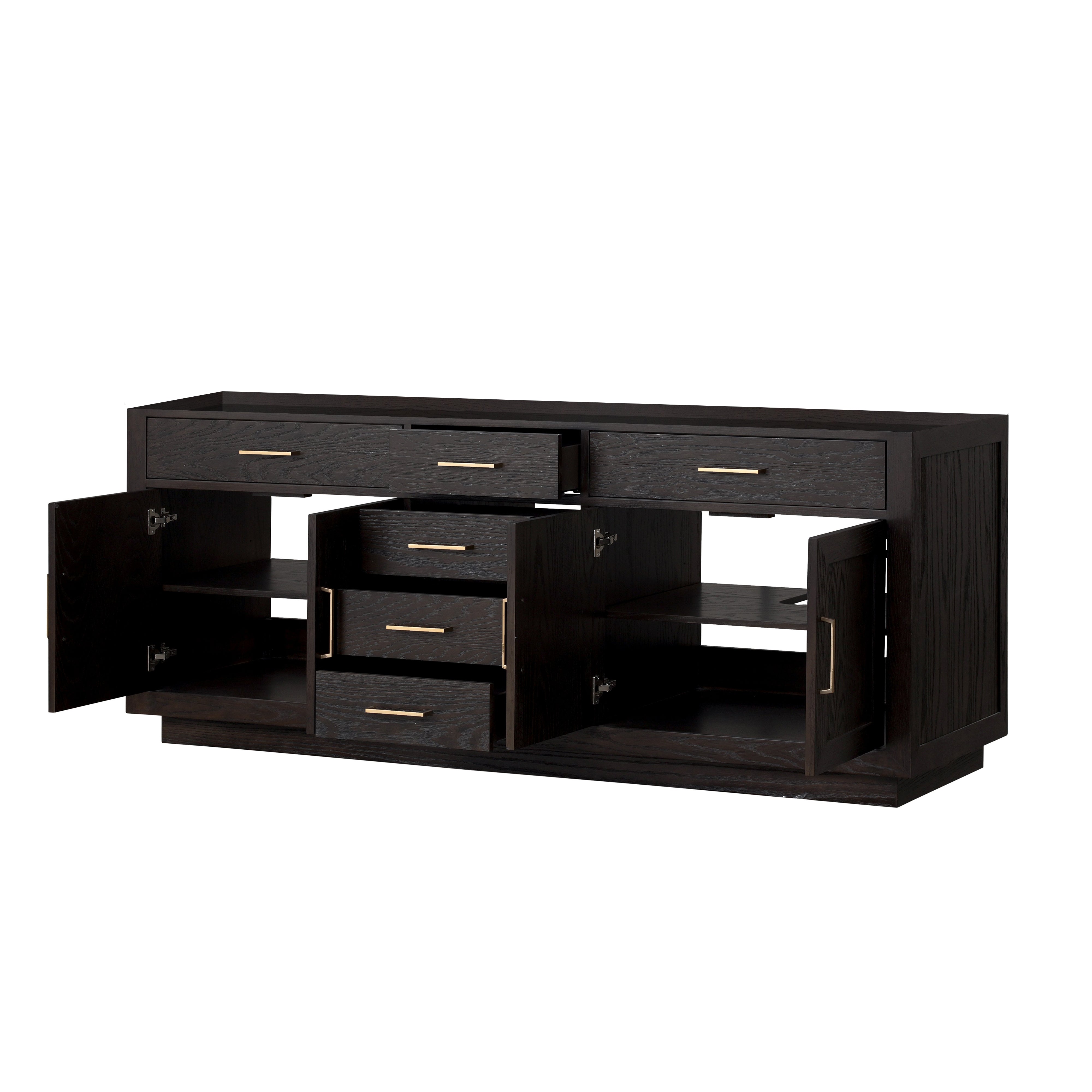 Abbey 84 in W x 22 in D Black Oak Double Bath Vanity