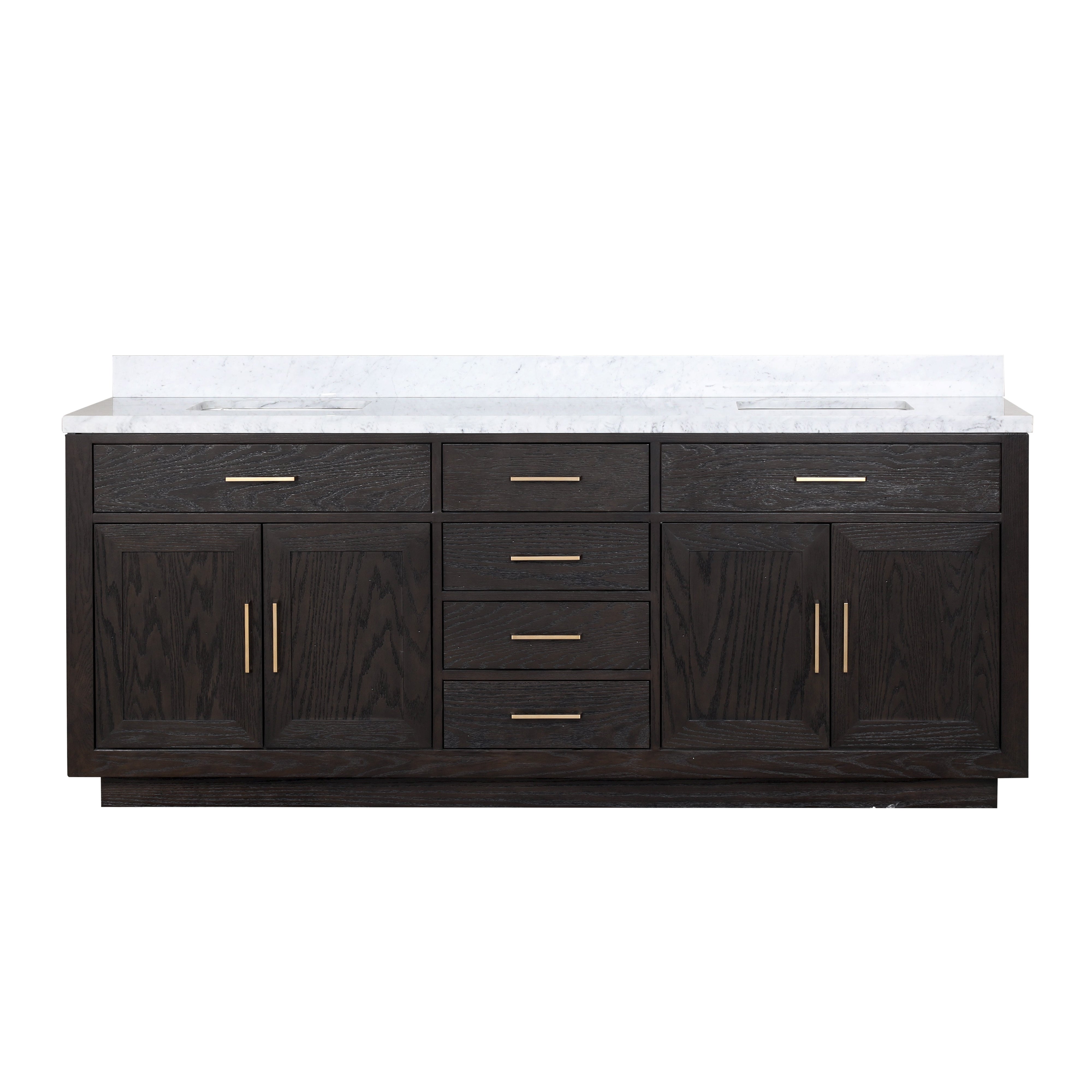 Abbey 84 in W x 22 in D Black Oak Double Bath Vanity