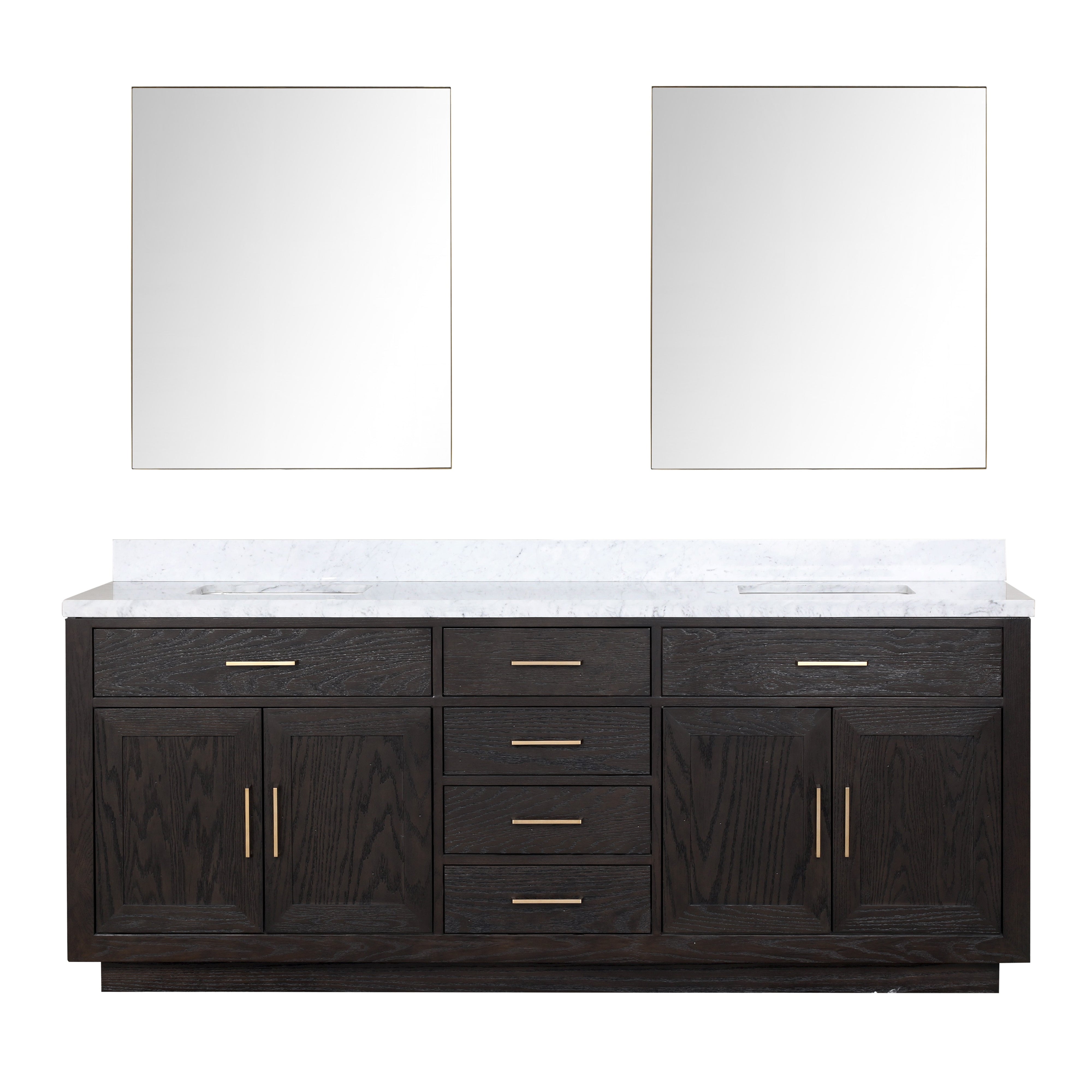 Abbey 84 in W x 22 in D Black Oak Double Bath Vanity