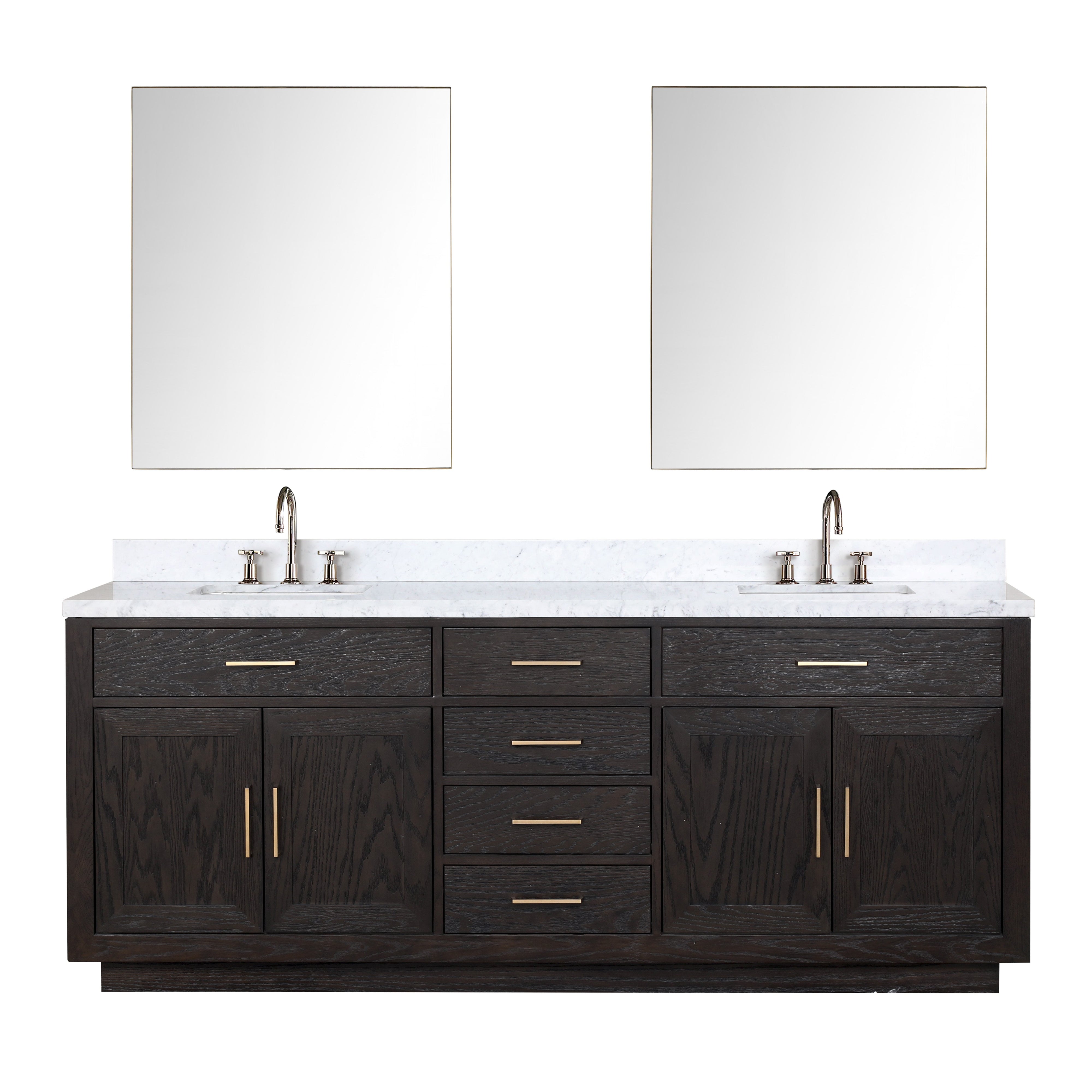 Abbey 84 in W x 22 in D Black Oak Double Bath Vanity