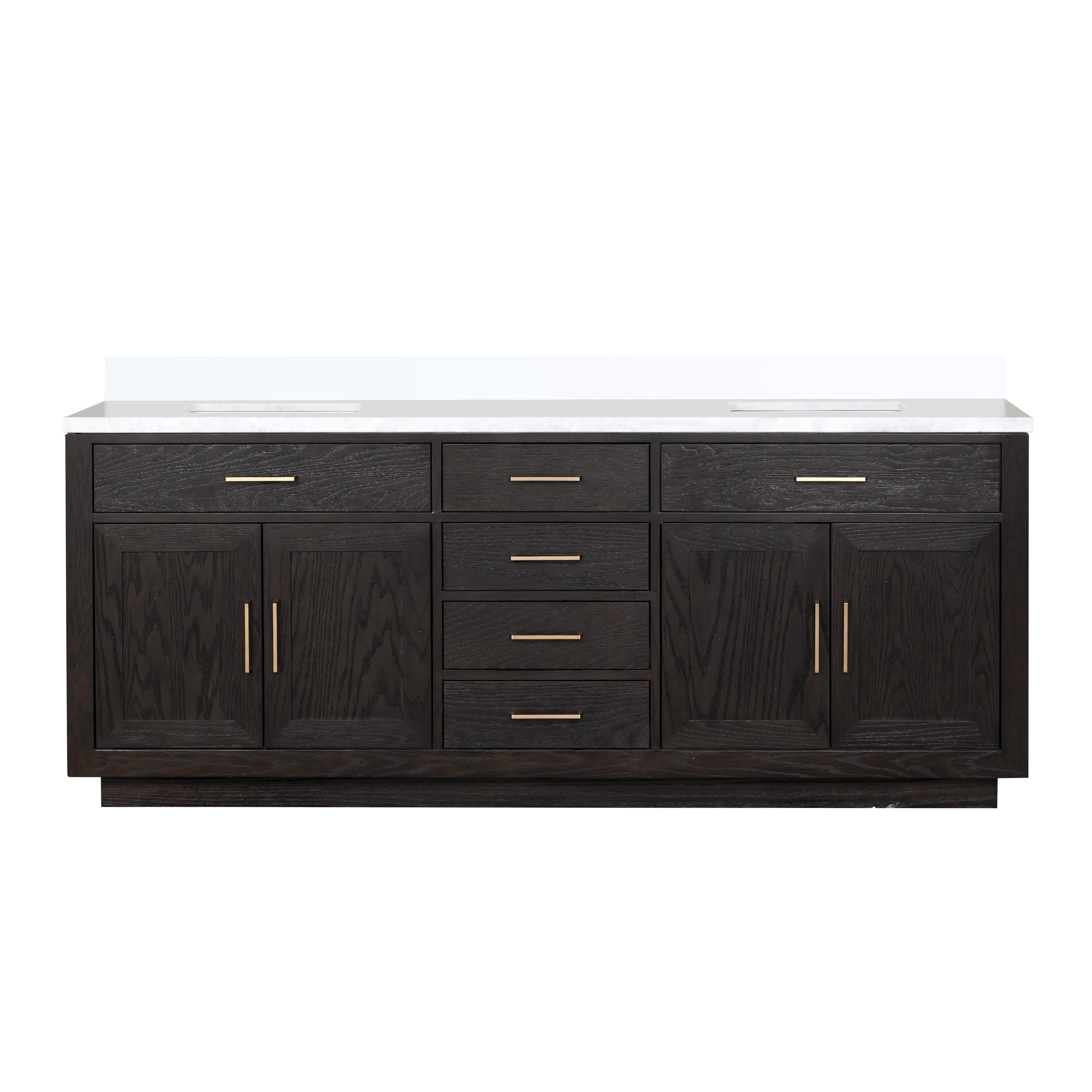 Abbey 84 in W x 22 in D Black Oak Double Bath Vanity