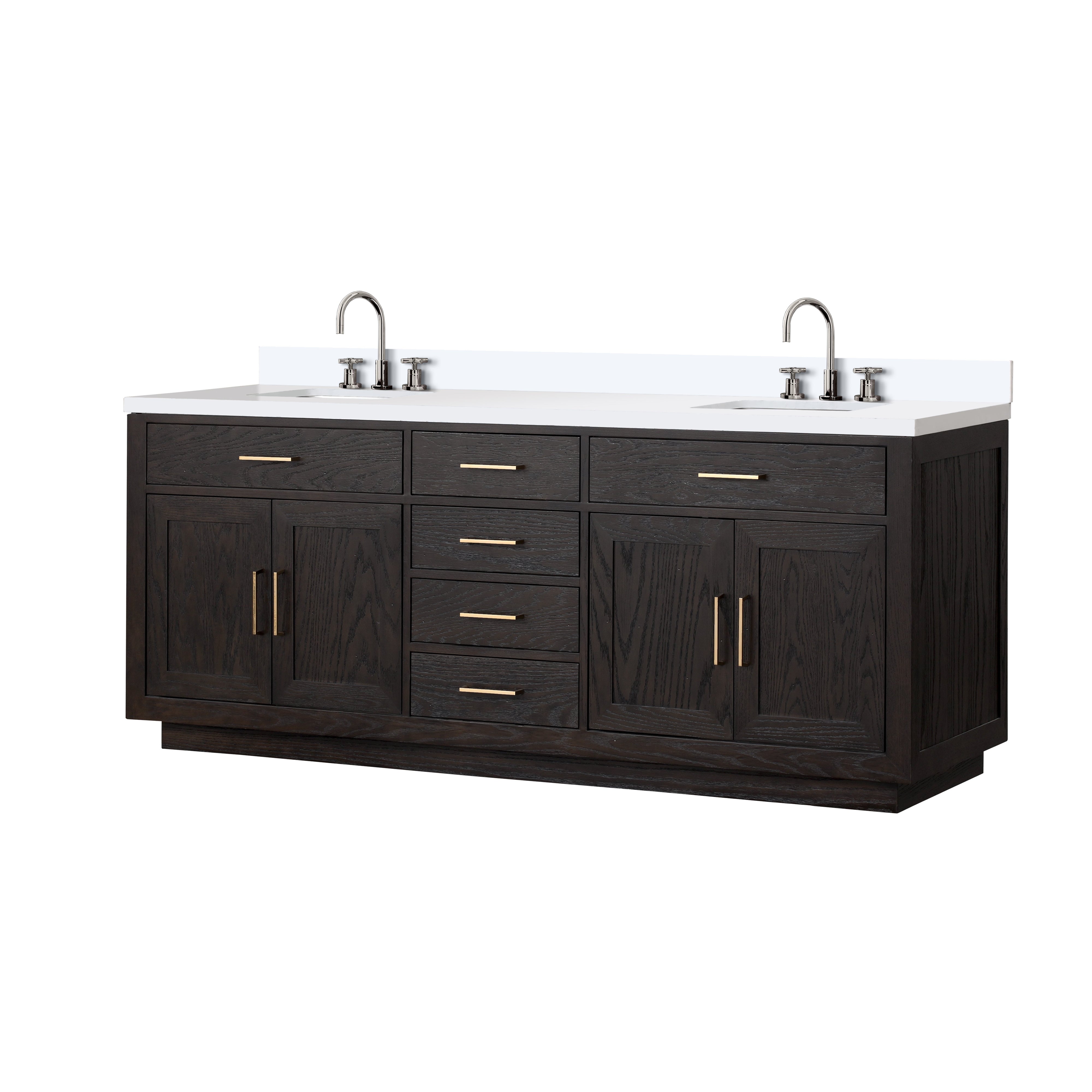 Abbey 84 in W x 22 in D Black Oak Double Bath Vanity