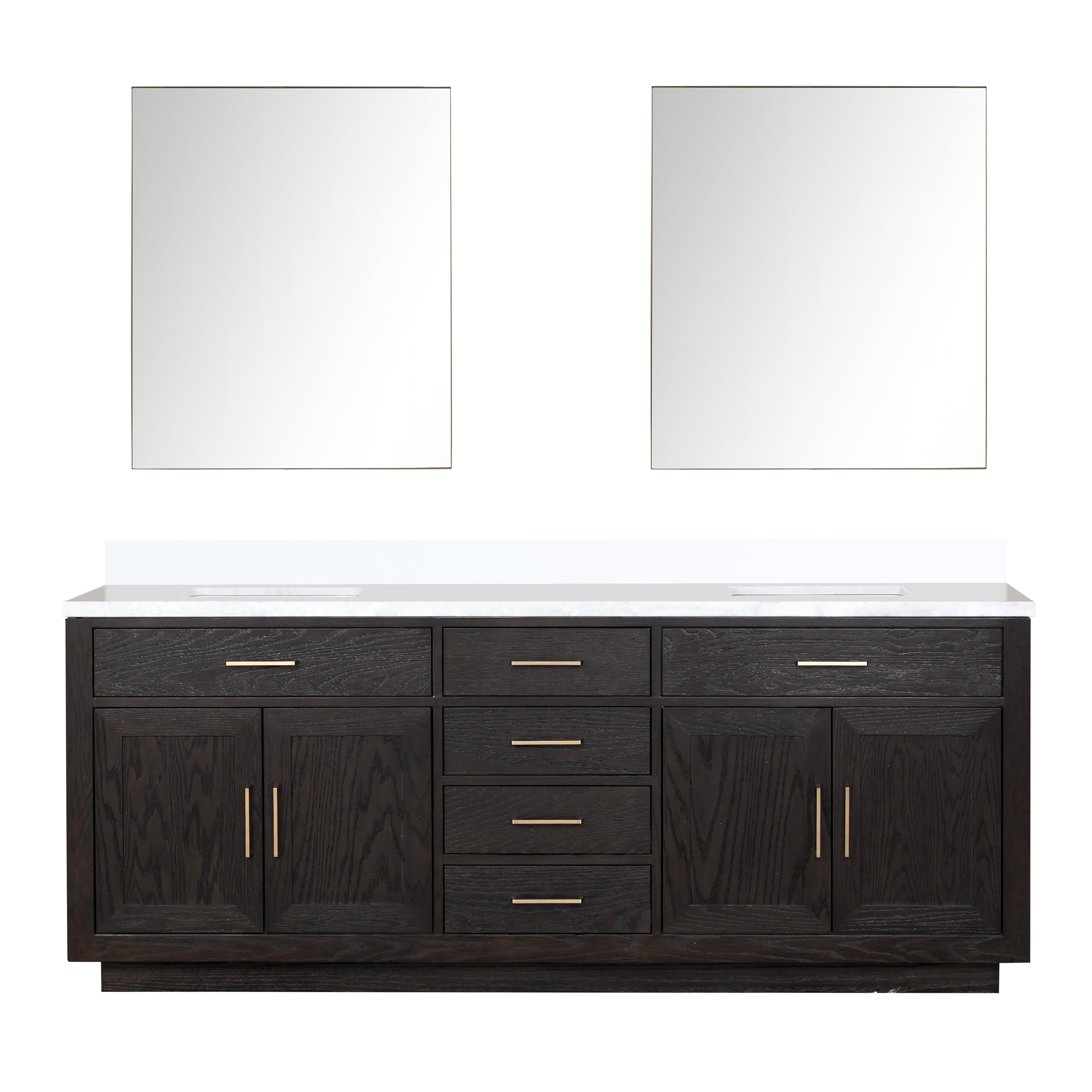 Abbey 84 in W x 22 in D Black Oak Double Bath Vanity