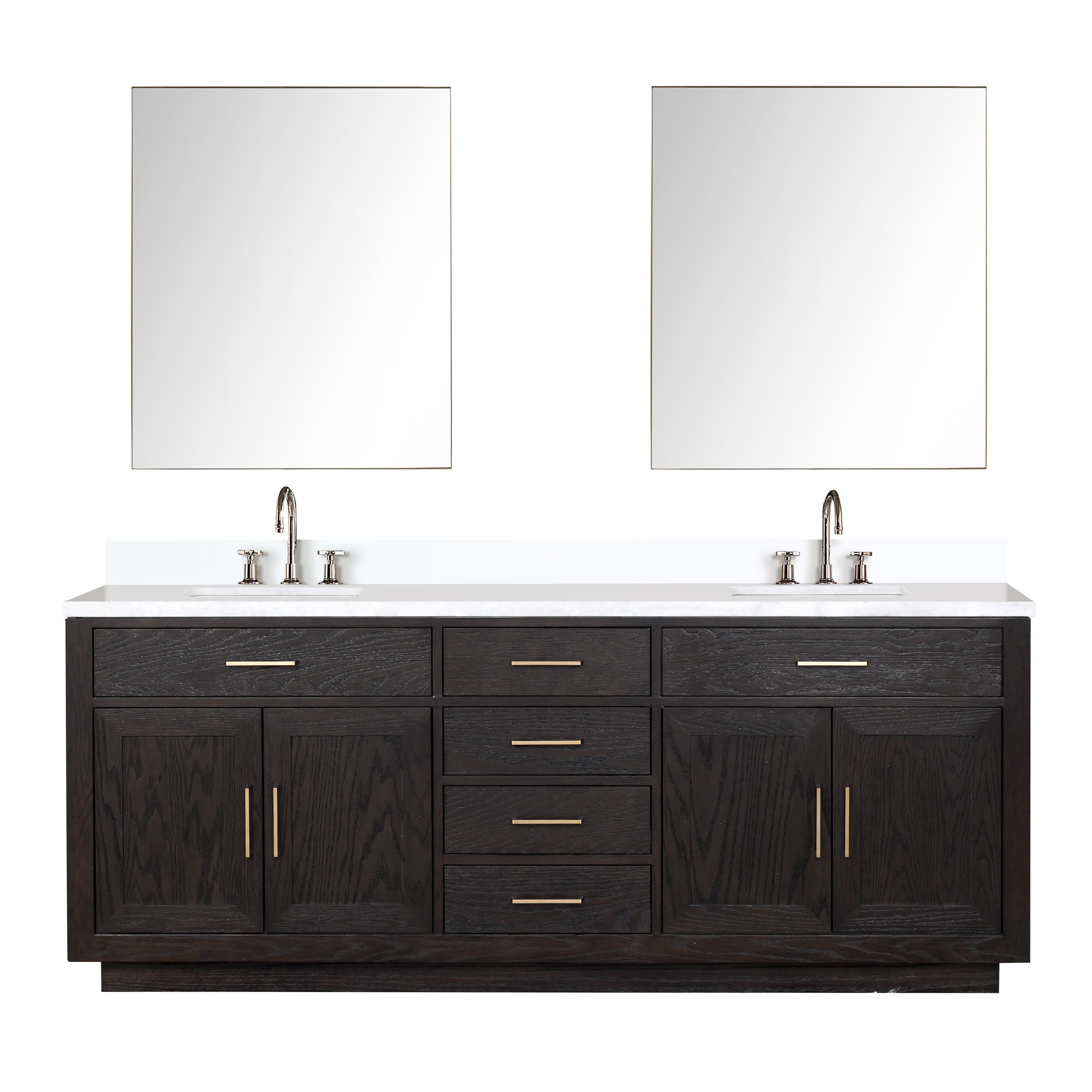 Abbey 84 in W x 22 in D Black Oak Double Bath Vanity