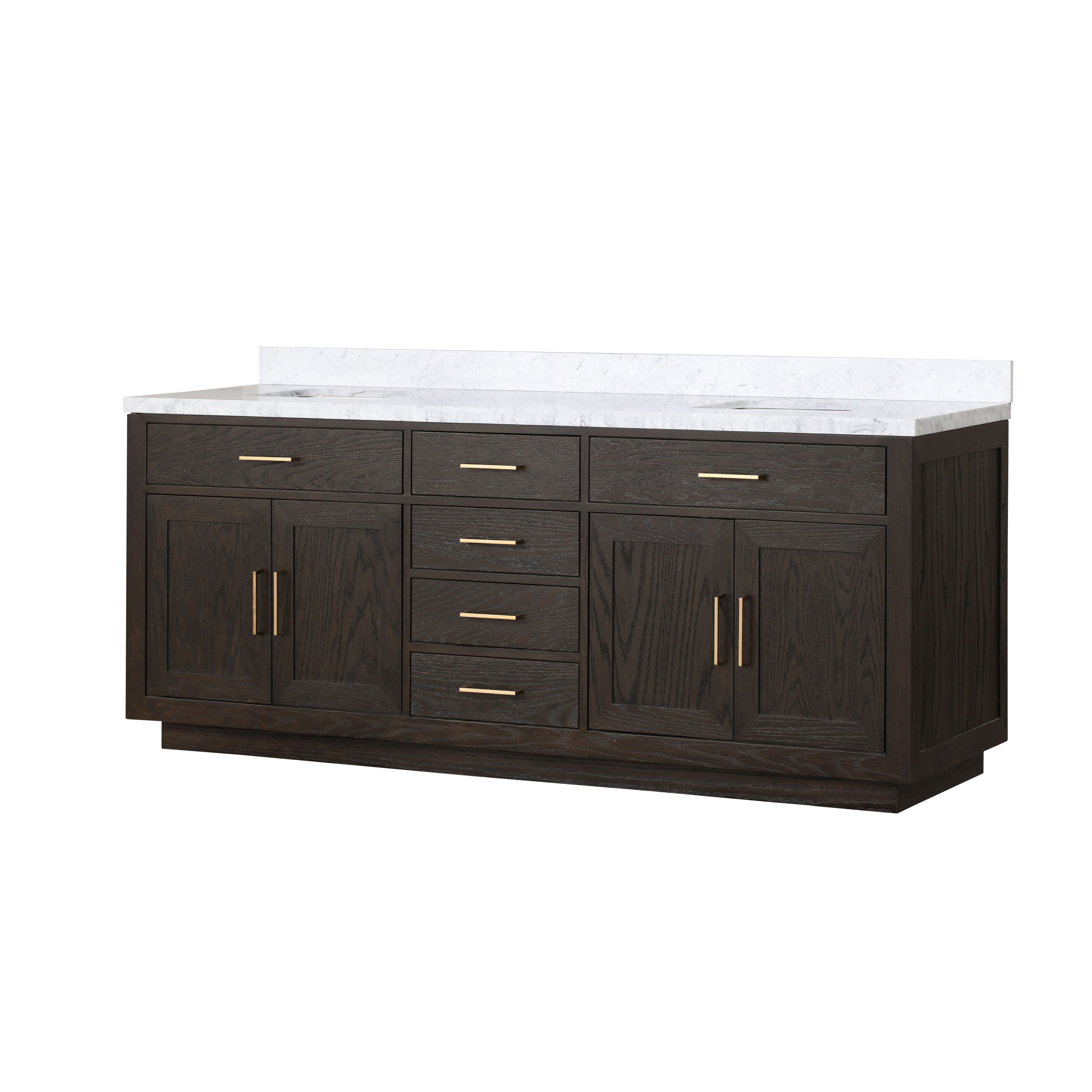 Abbey 84 in W x 22 in D Brown Oak Double Bath Vanity