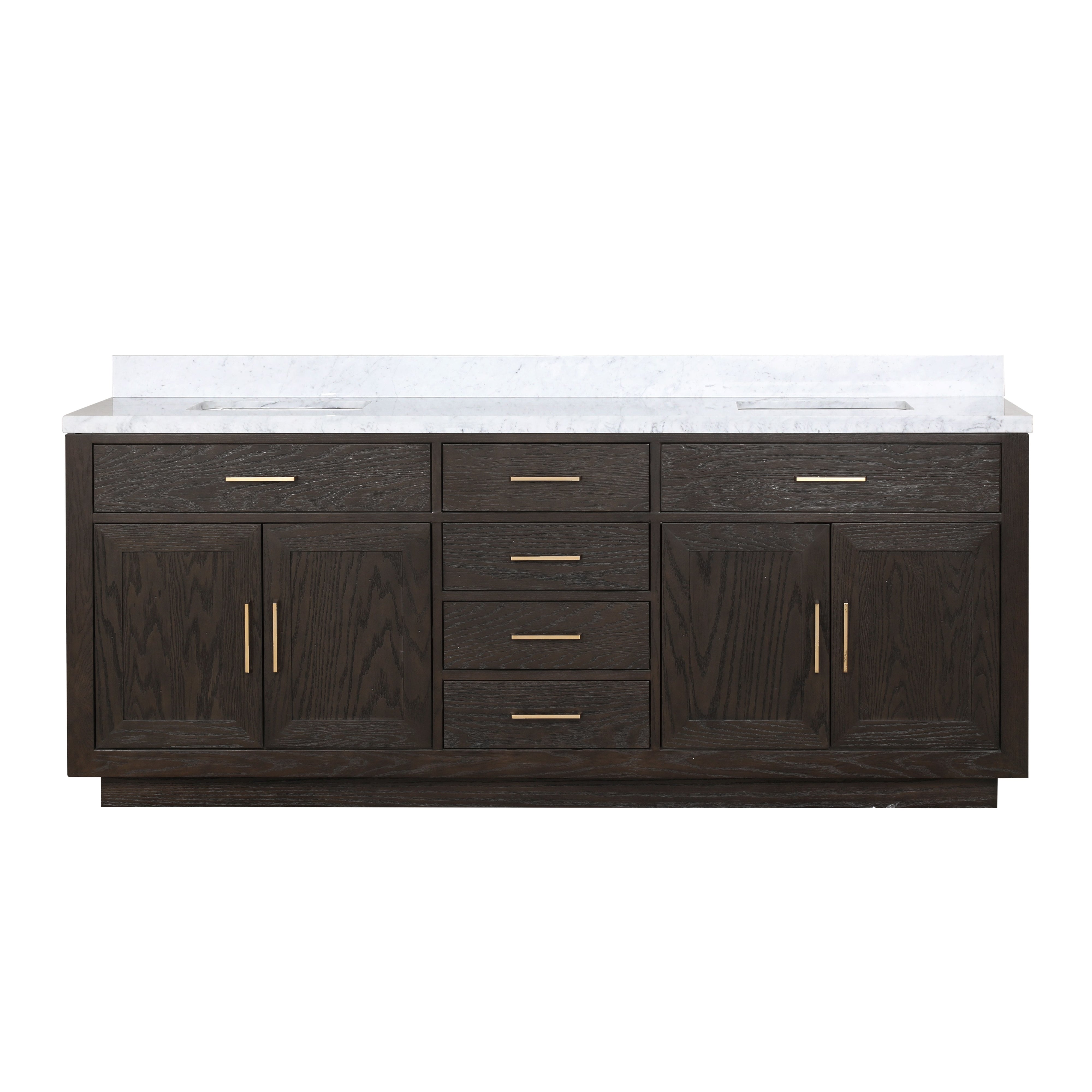 Abbey 84 in W x 22 in D Brown Oak Double Bath Vanity