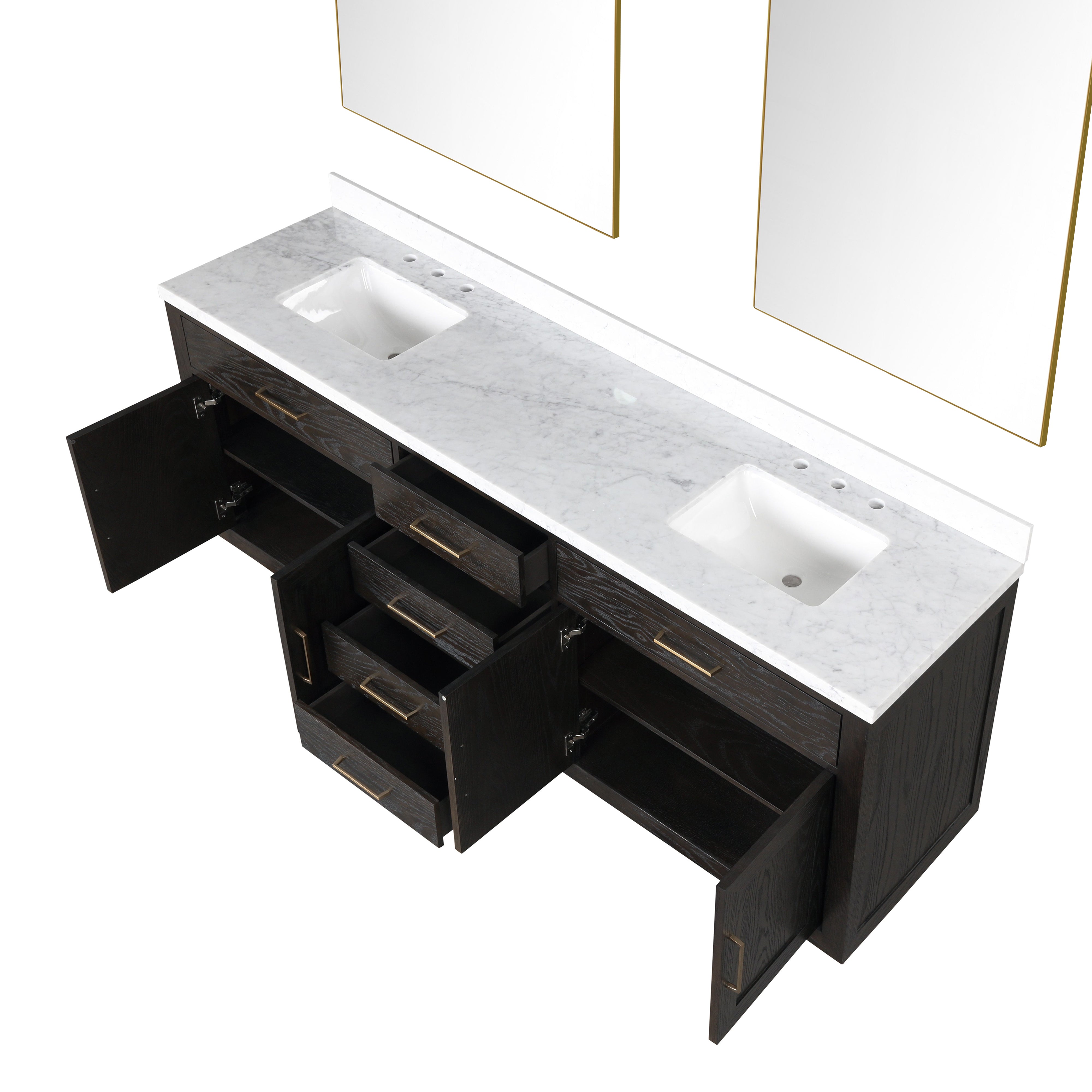 Abbey 84 in W x 22 in D Brown Oak Double Bath Vanity