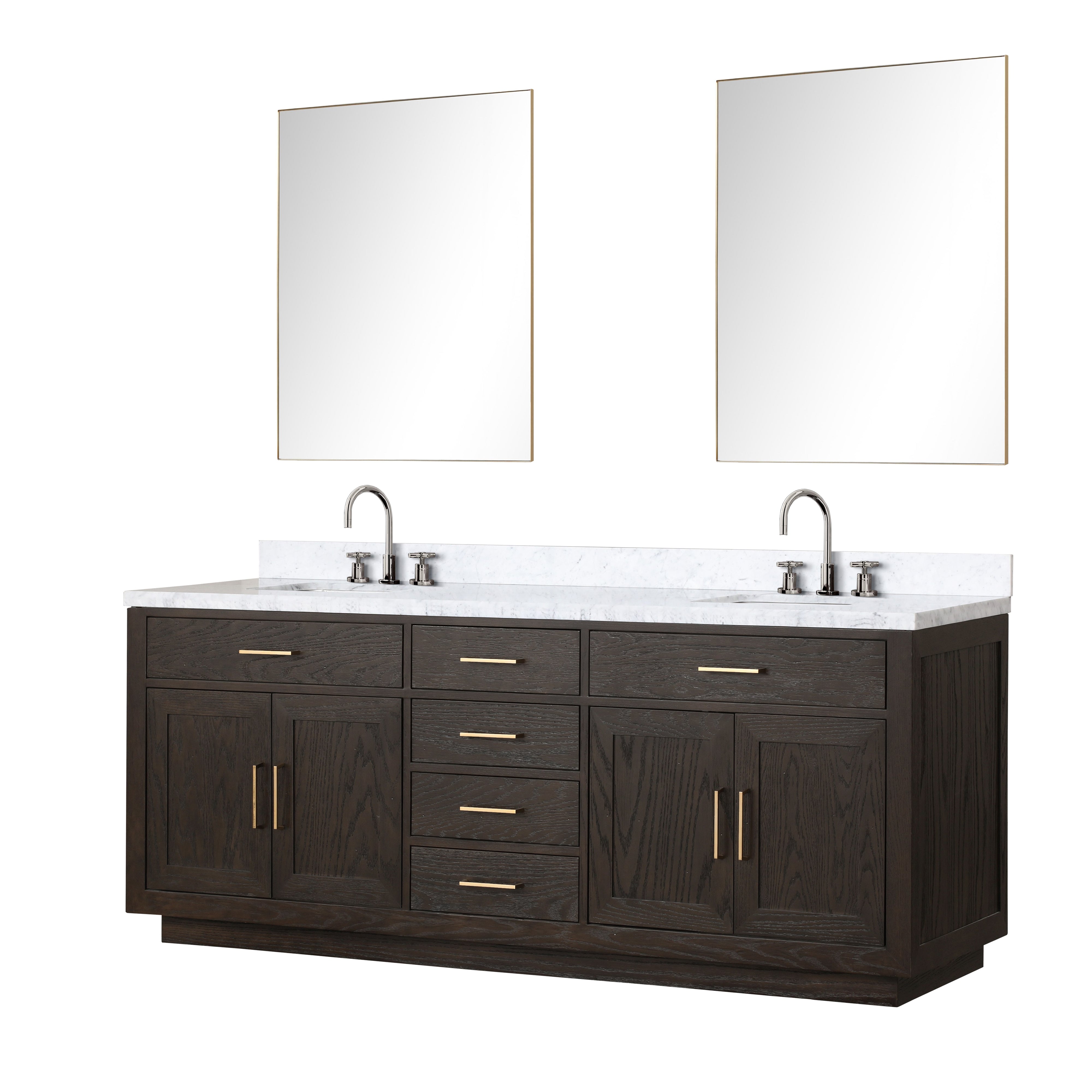 Abbey 84 in W x 22 in D Brown Oak Double Bath Vanity