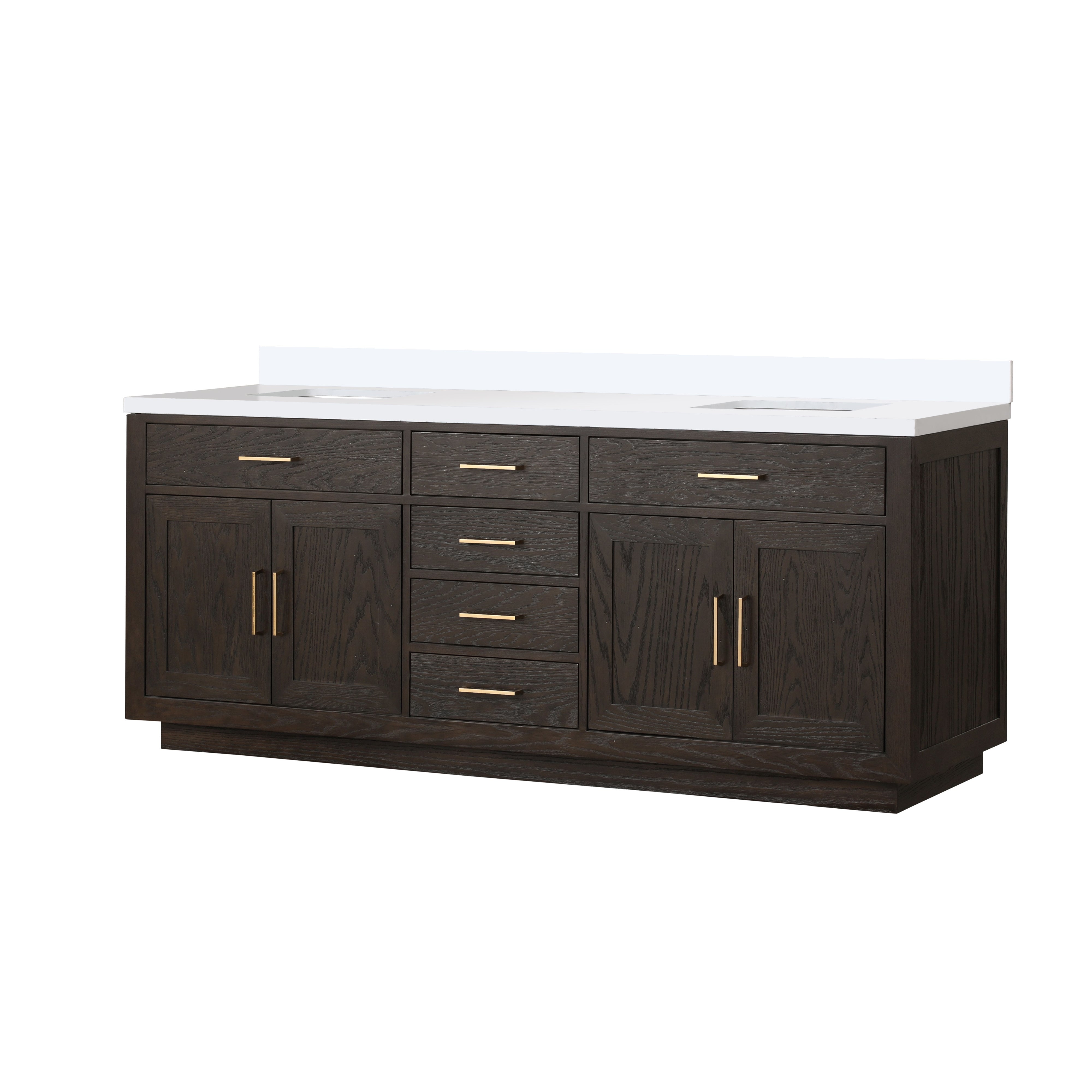 Abbey 84 in W x 22 in D Brown Oak Double Bath Vanity