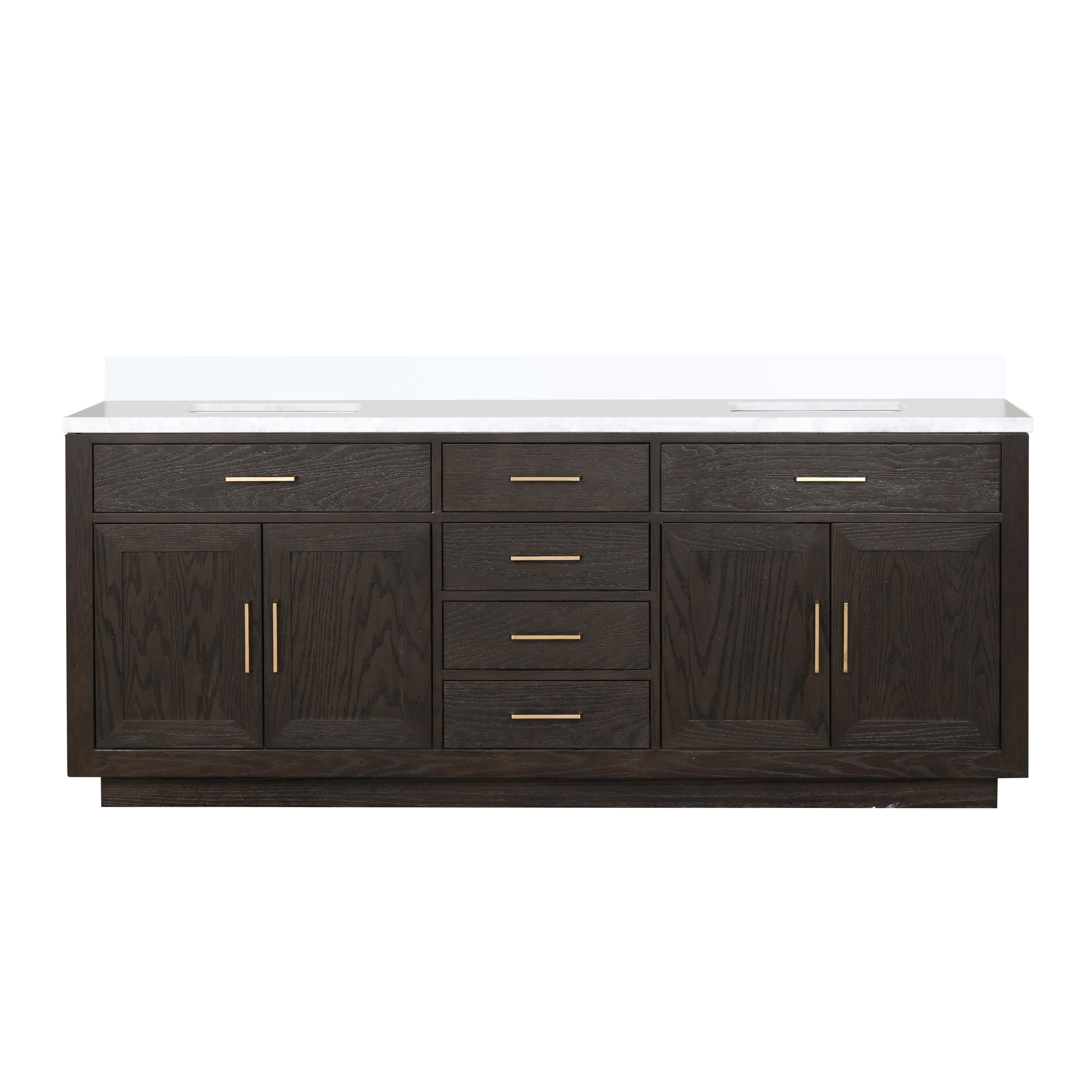Abbey 84 in W x 22 in D Brown Oak Double Bath Vanity