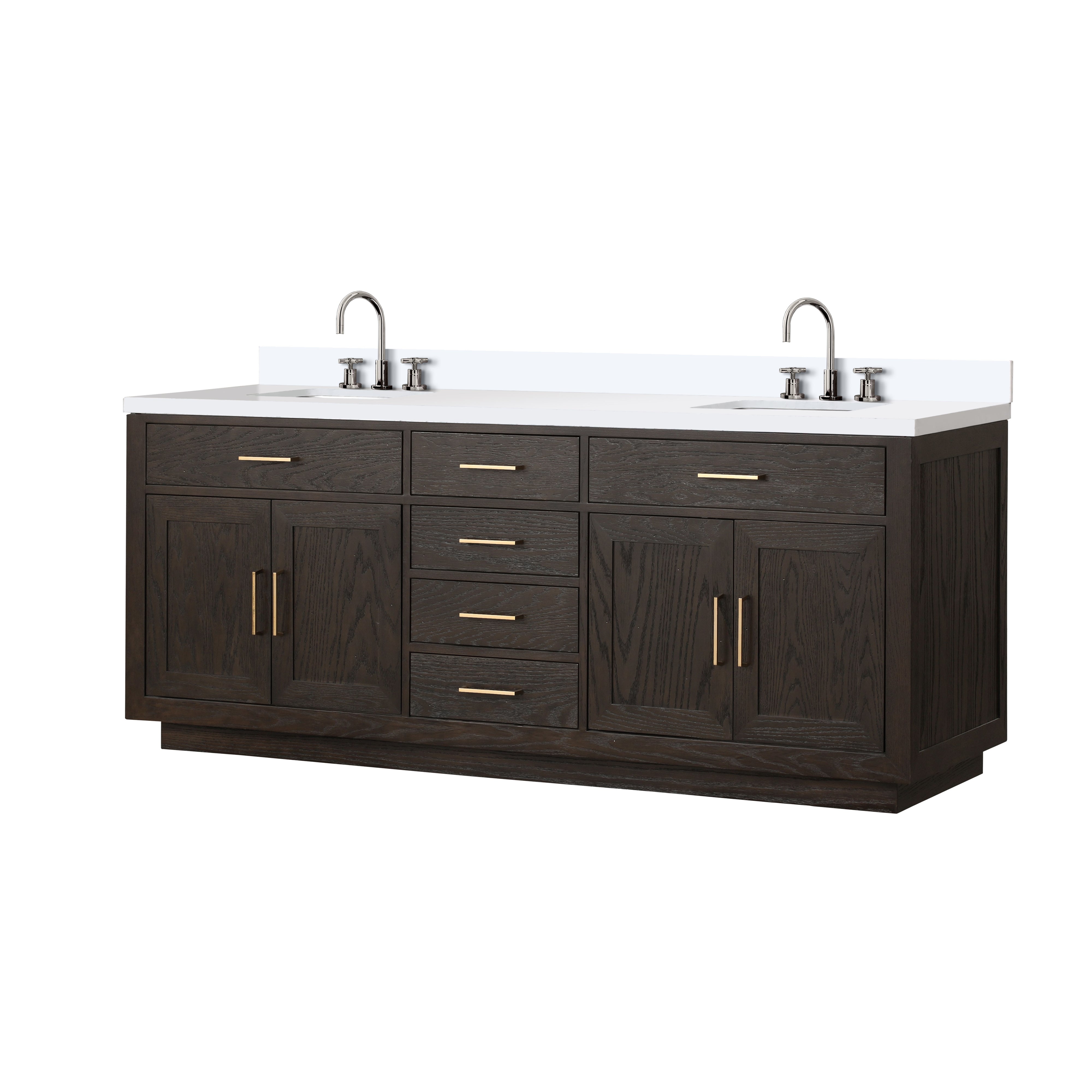 Abbey 84 in W x 22 in D Brown Oak Double Bath Vanity