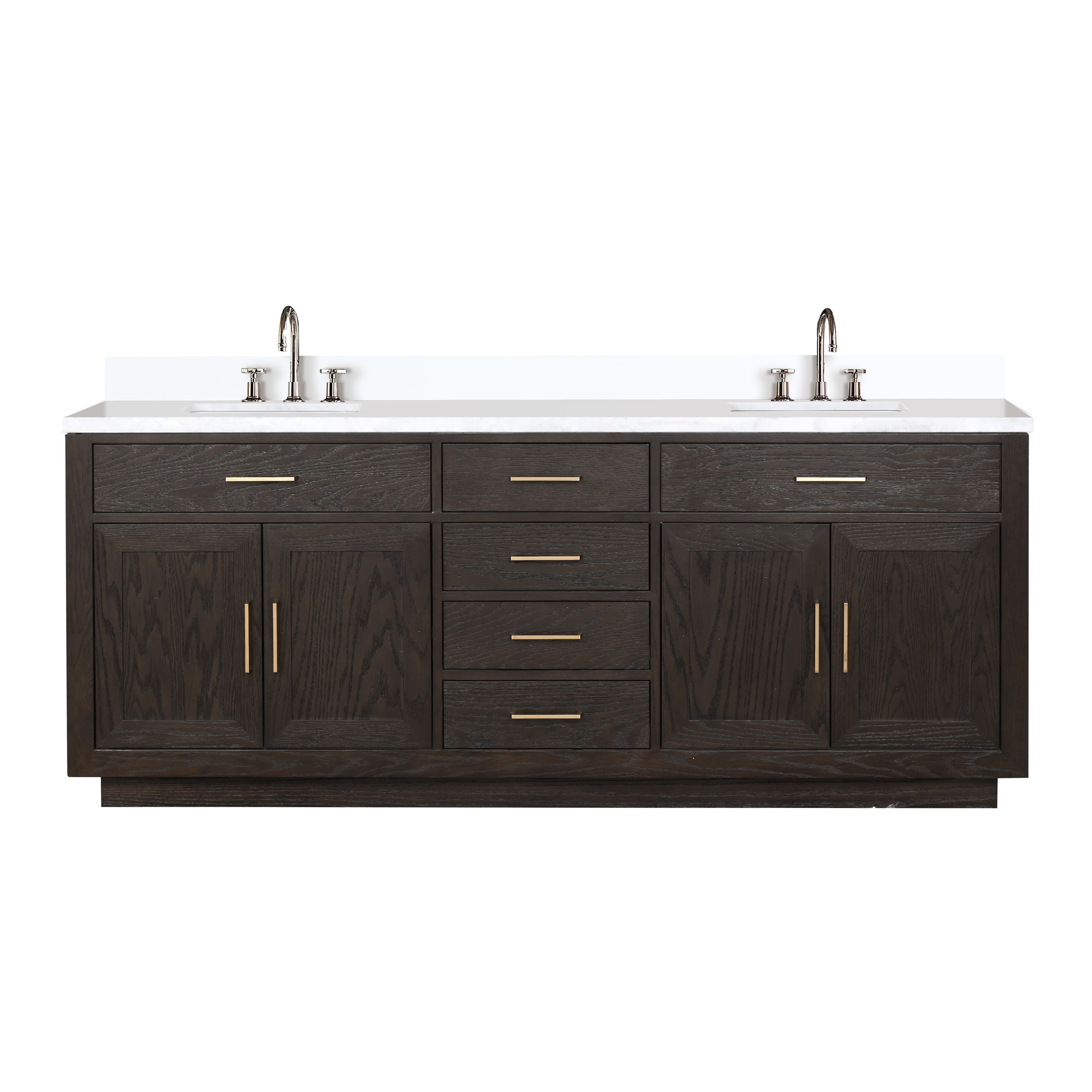 Abbey 84 in W x 22 in D Brown Oak Double Bath Vanity
