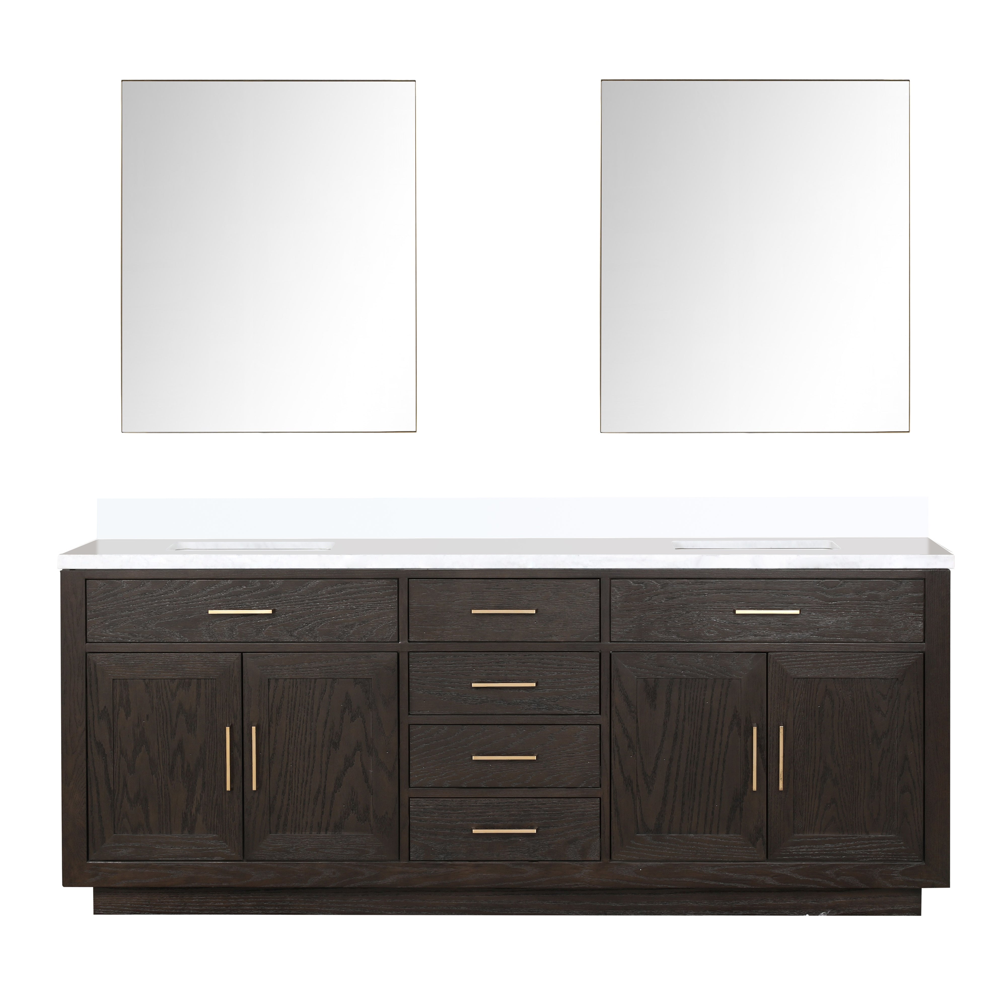 Abbey 84 in W x 22 in D Brown Oak Double Bath Vanity