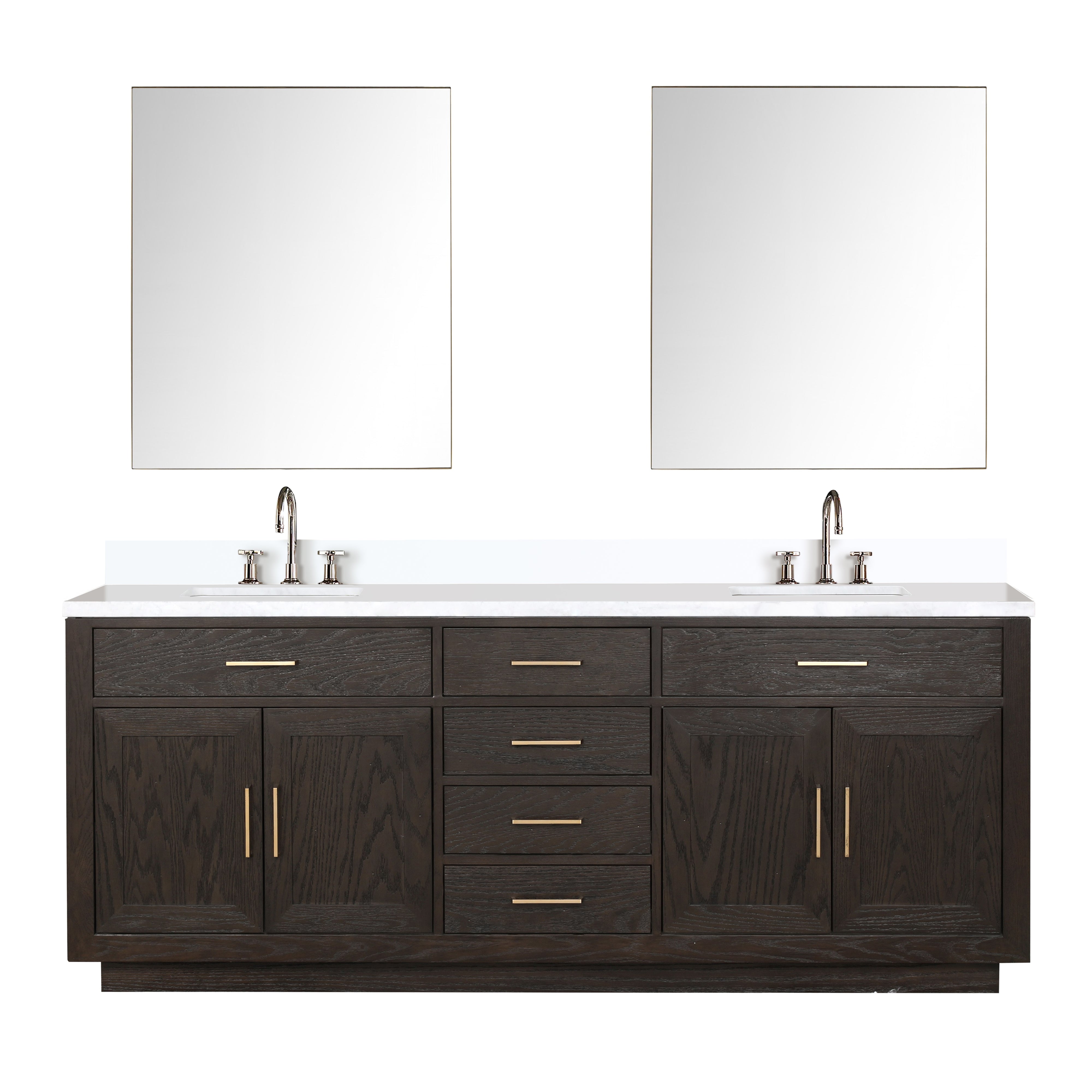 Abbey 84 in W x 22 in D Brown Oak Double Bath Vanity