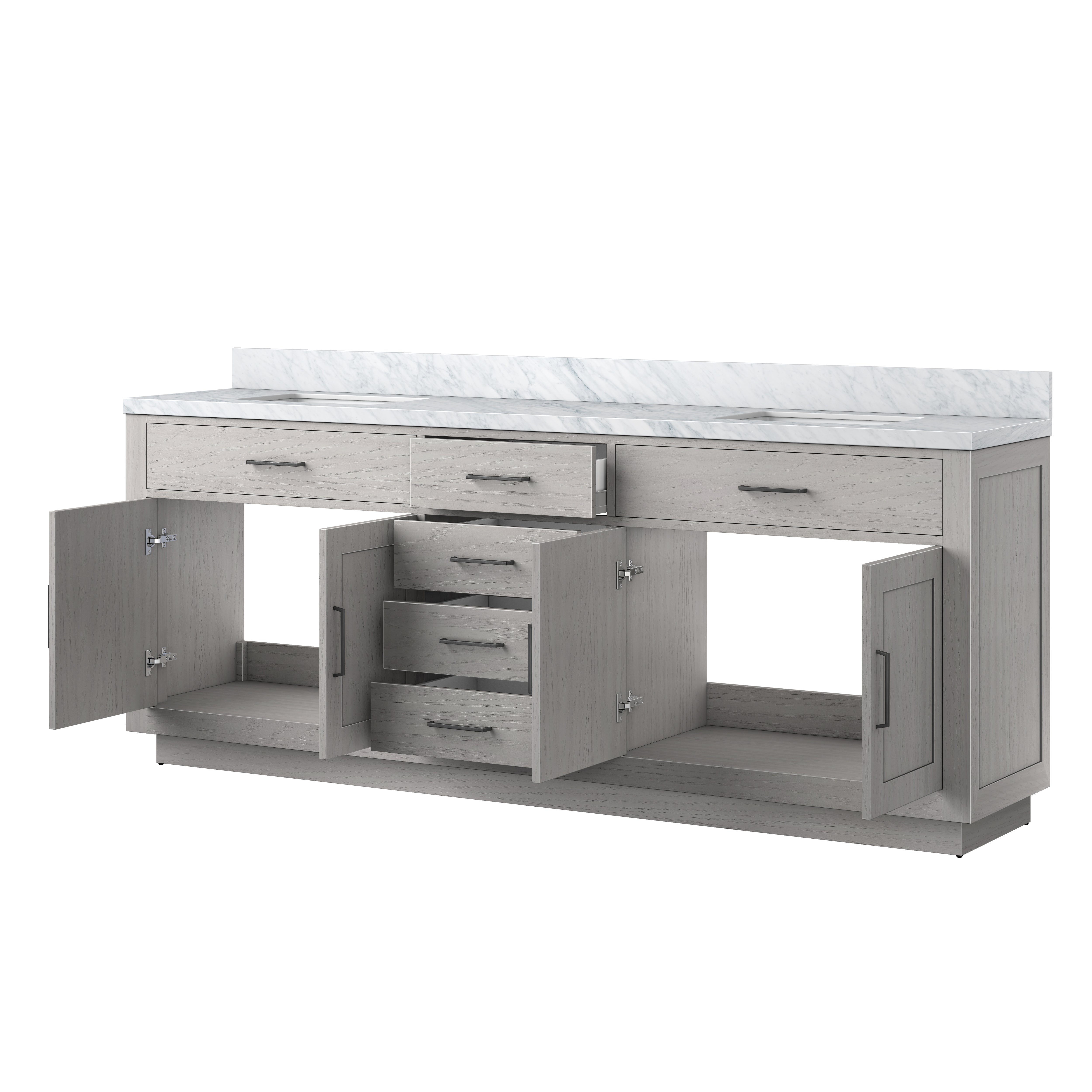 Abbey 84 in W x 22 in D White Oak Double Bath Vanity