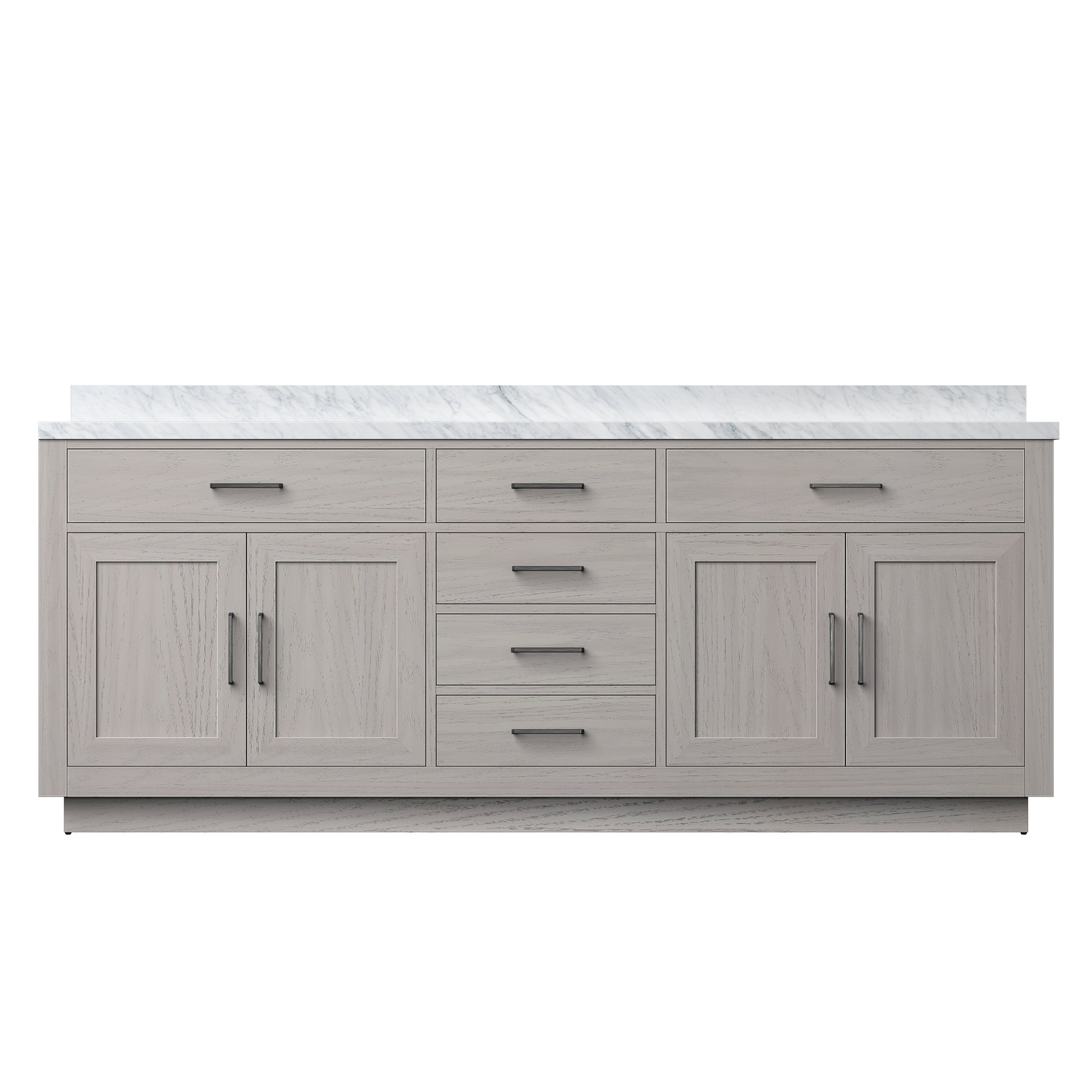 Abbey 84 in W x 22 in D White Oak Double Bath Vanity