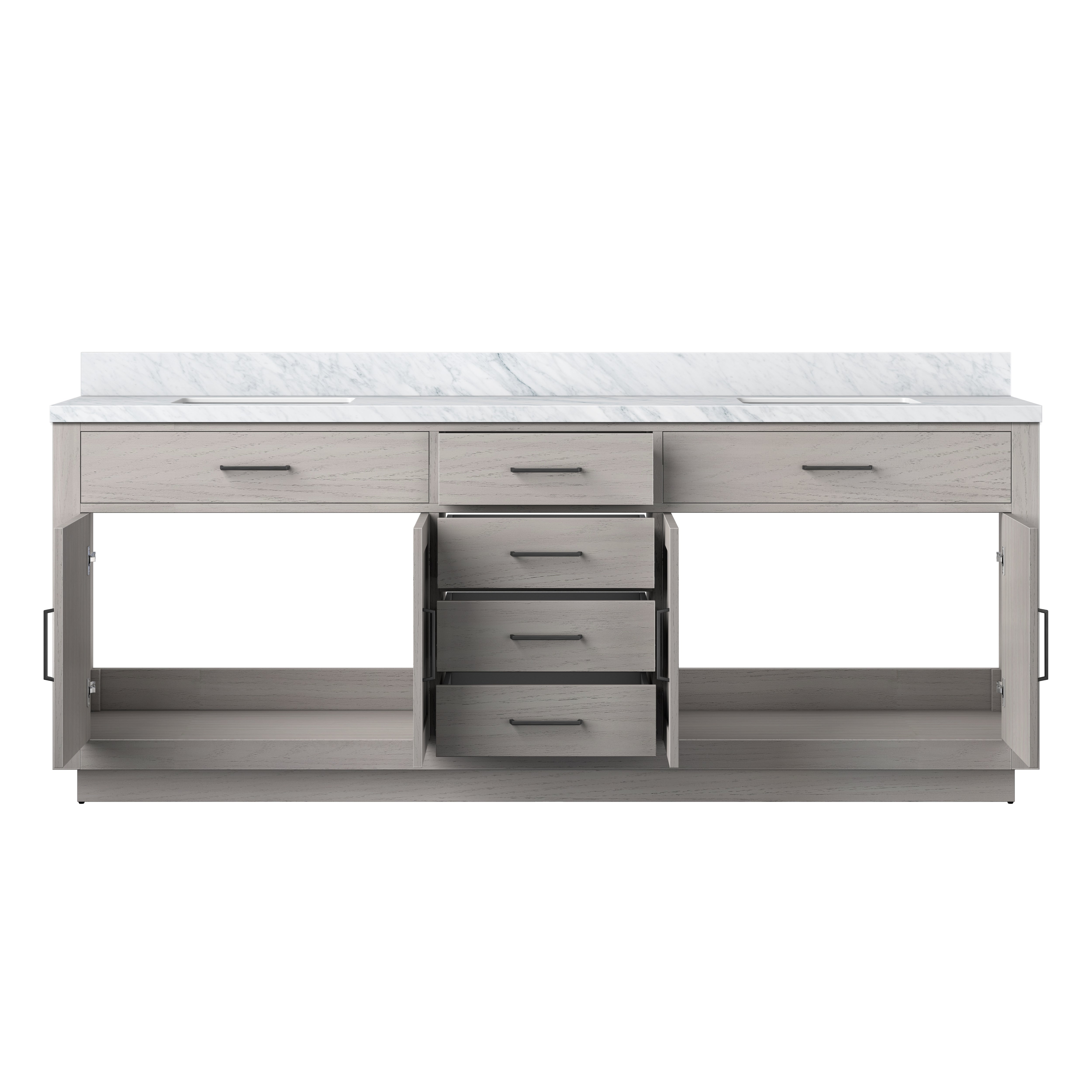 Abbey 84 in W x 22 in D White Oak Double Bath Vanity