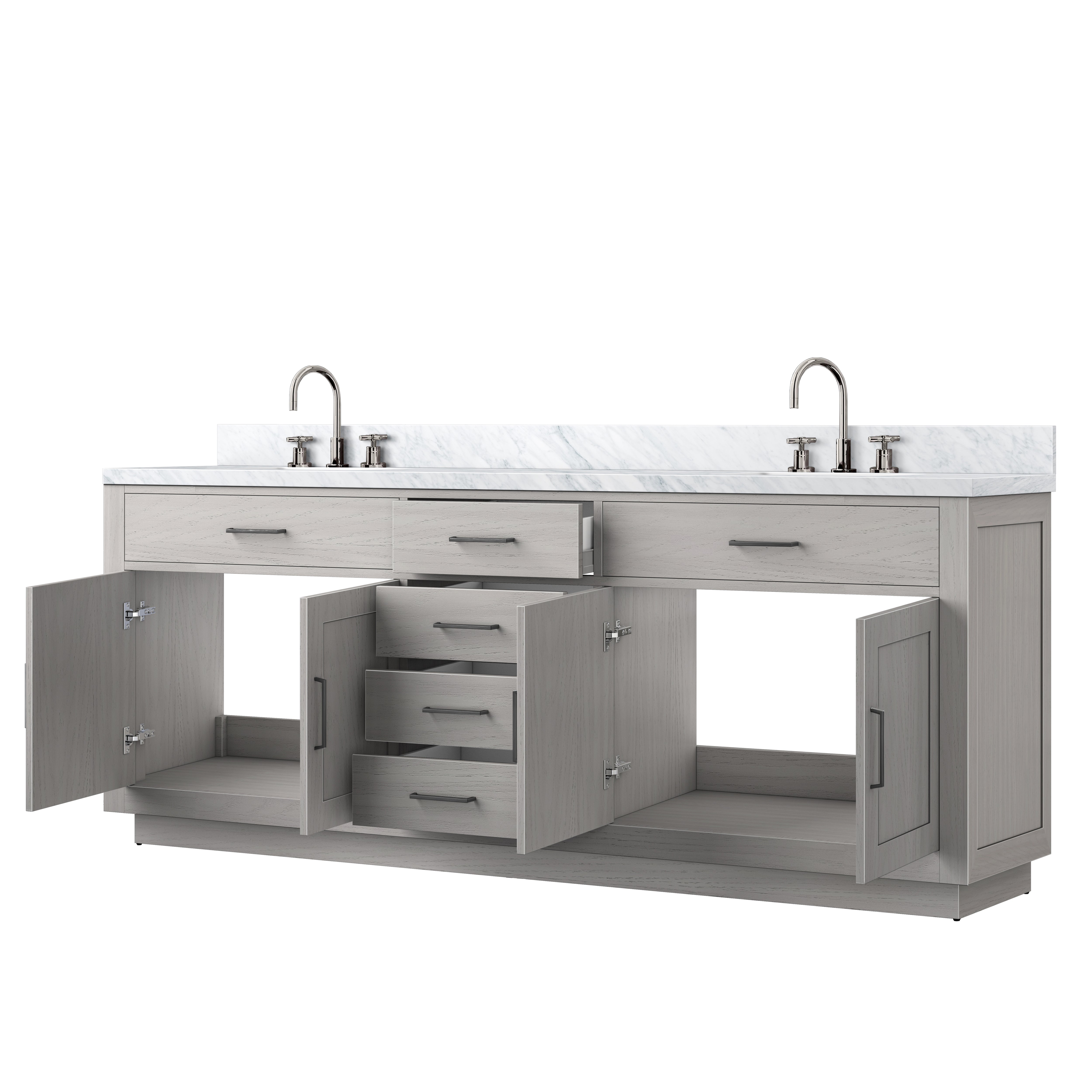 Abbey 84 in W x 22 in D White Oak Double Bath Vanity