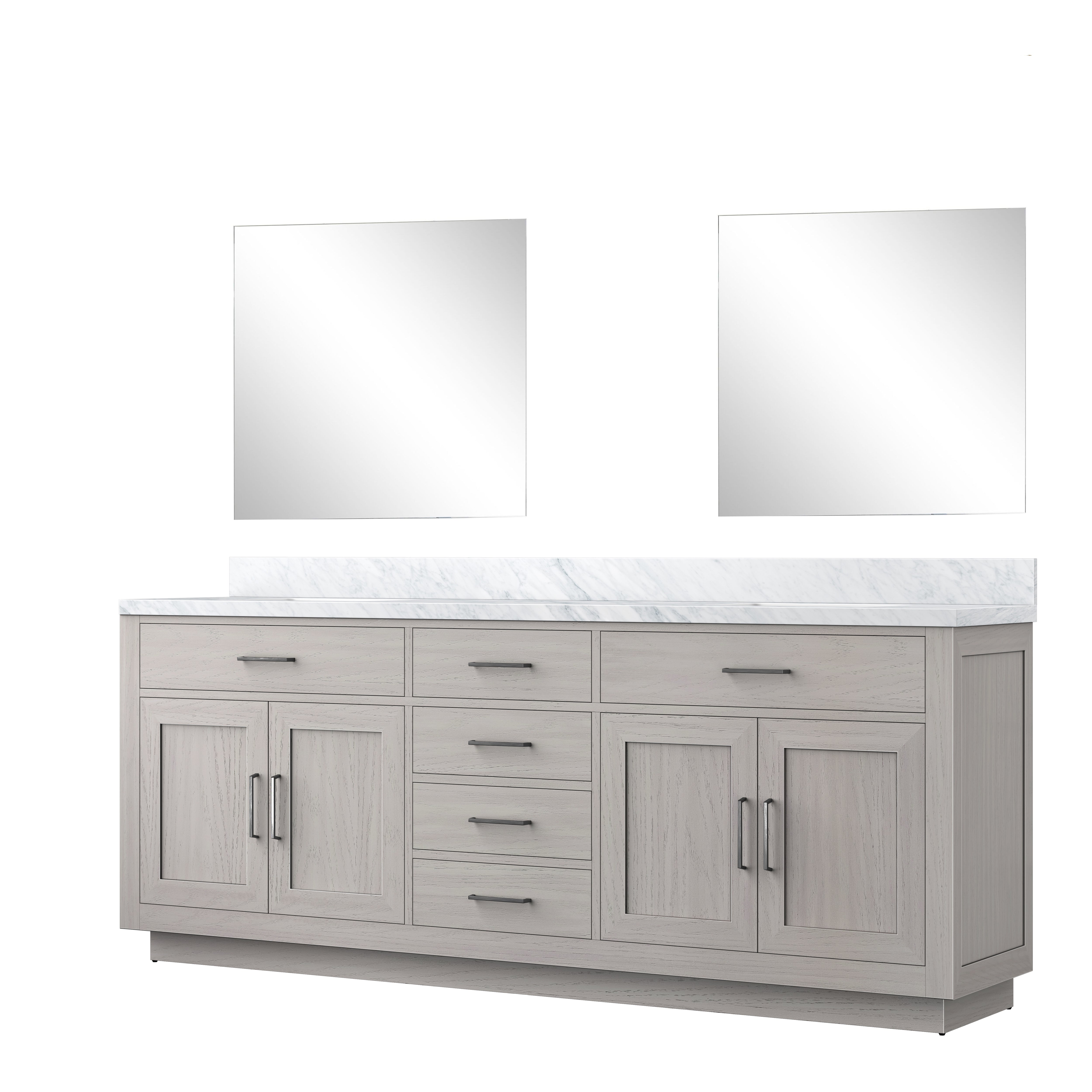 Abbey 84 in W x 22 in D White Oak Double Bath Vanity