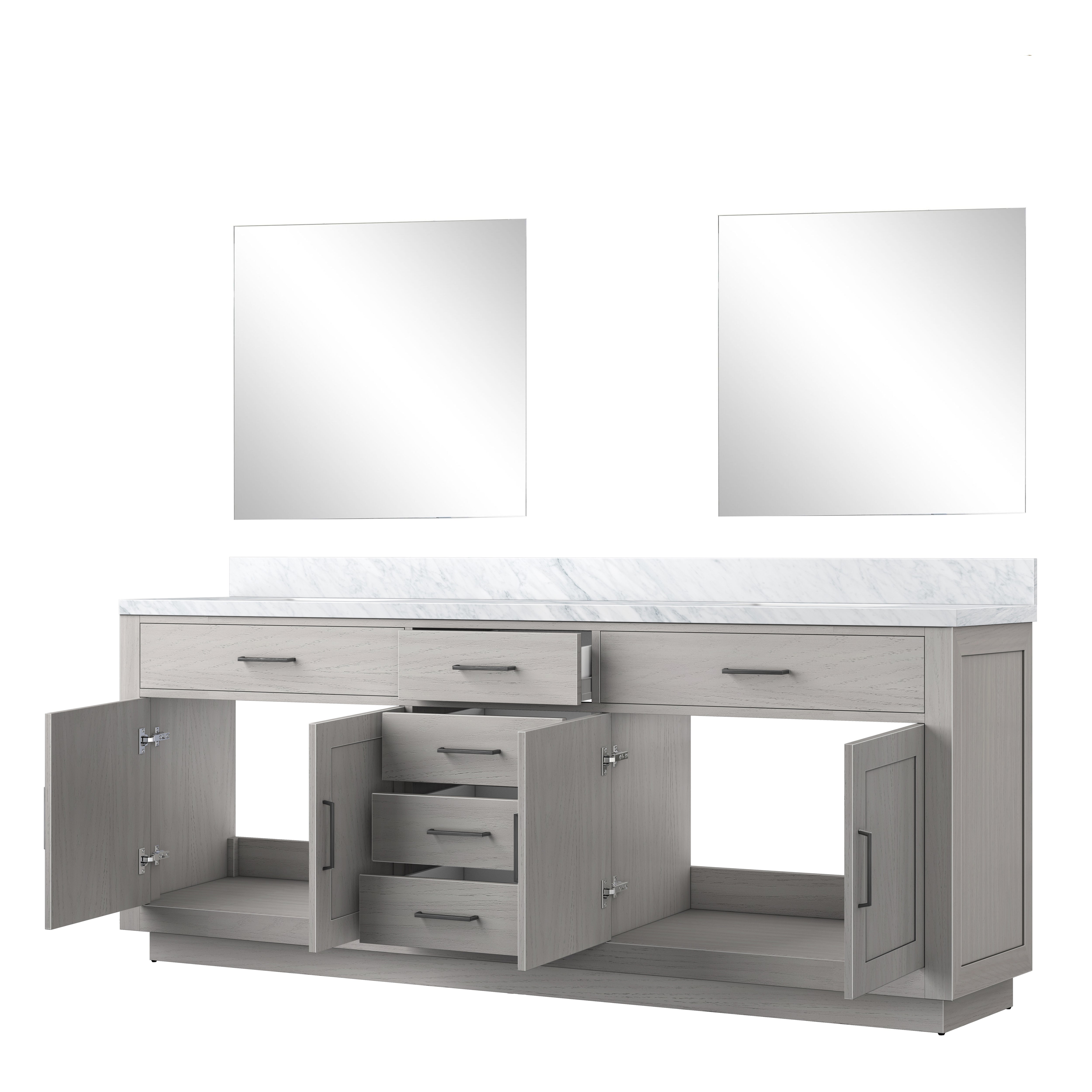 Abbey 84 in W x 22 in D White Oak Double Bath Vanity