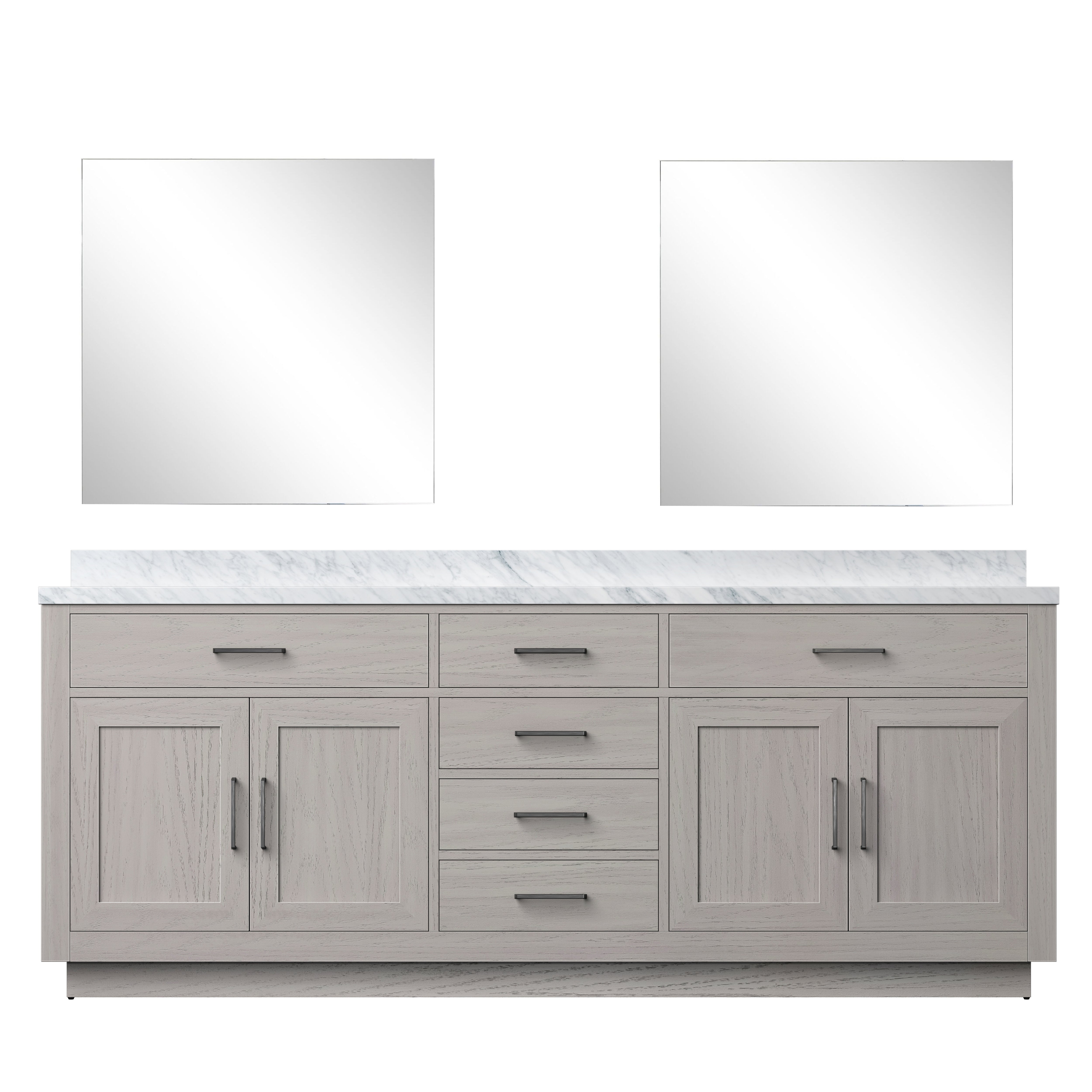 Abbey 84 in W x 22 in D White Oak Double Bath Vanity