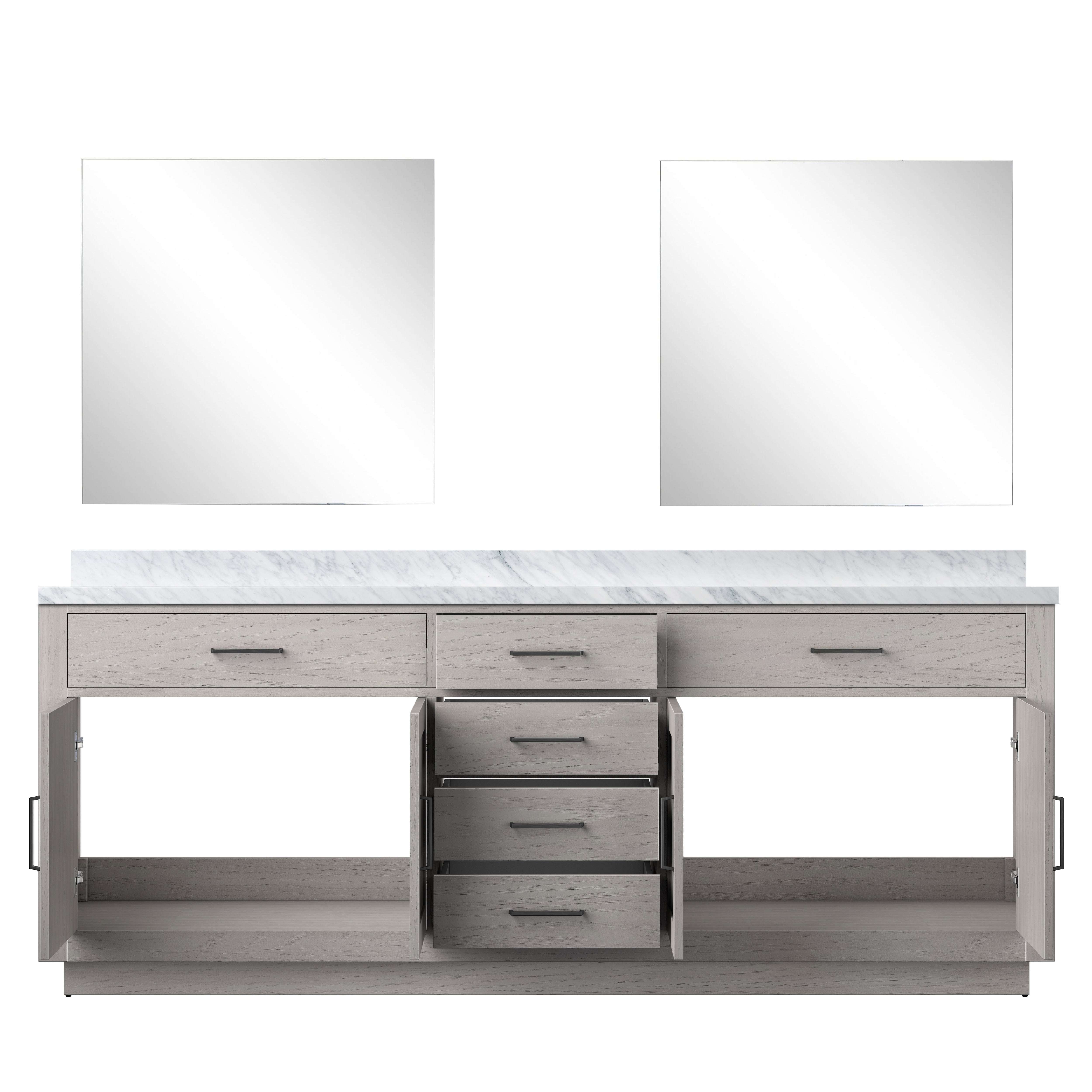 Abbey 84 in W x 22 in D White Oak Double Bath Vanity