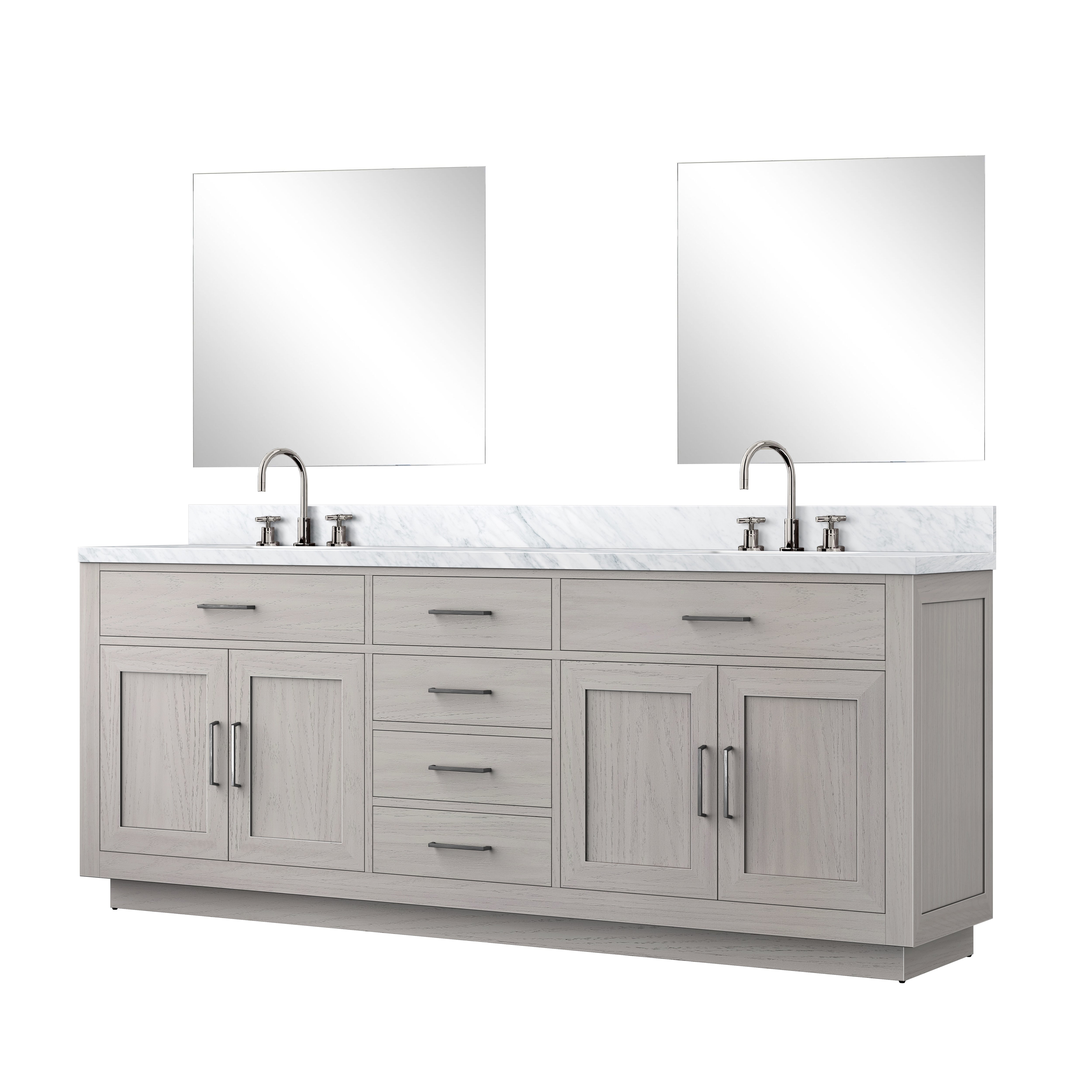 Abbey 84 in W x 22 in D White Oak Double Bath Vanity