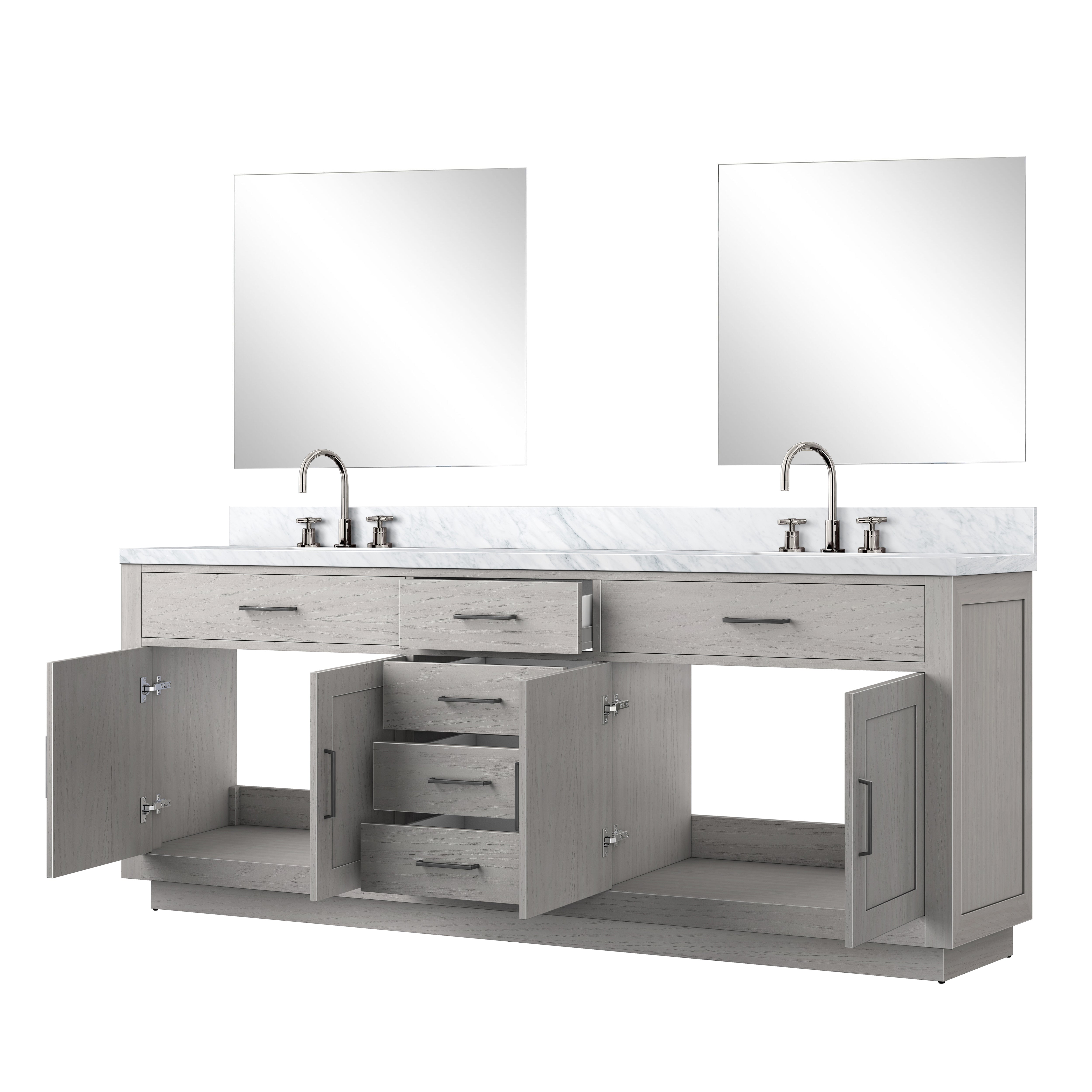 Abbey 84 in W x 22 in D White Oak Double Bath Vanity