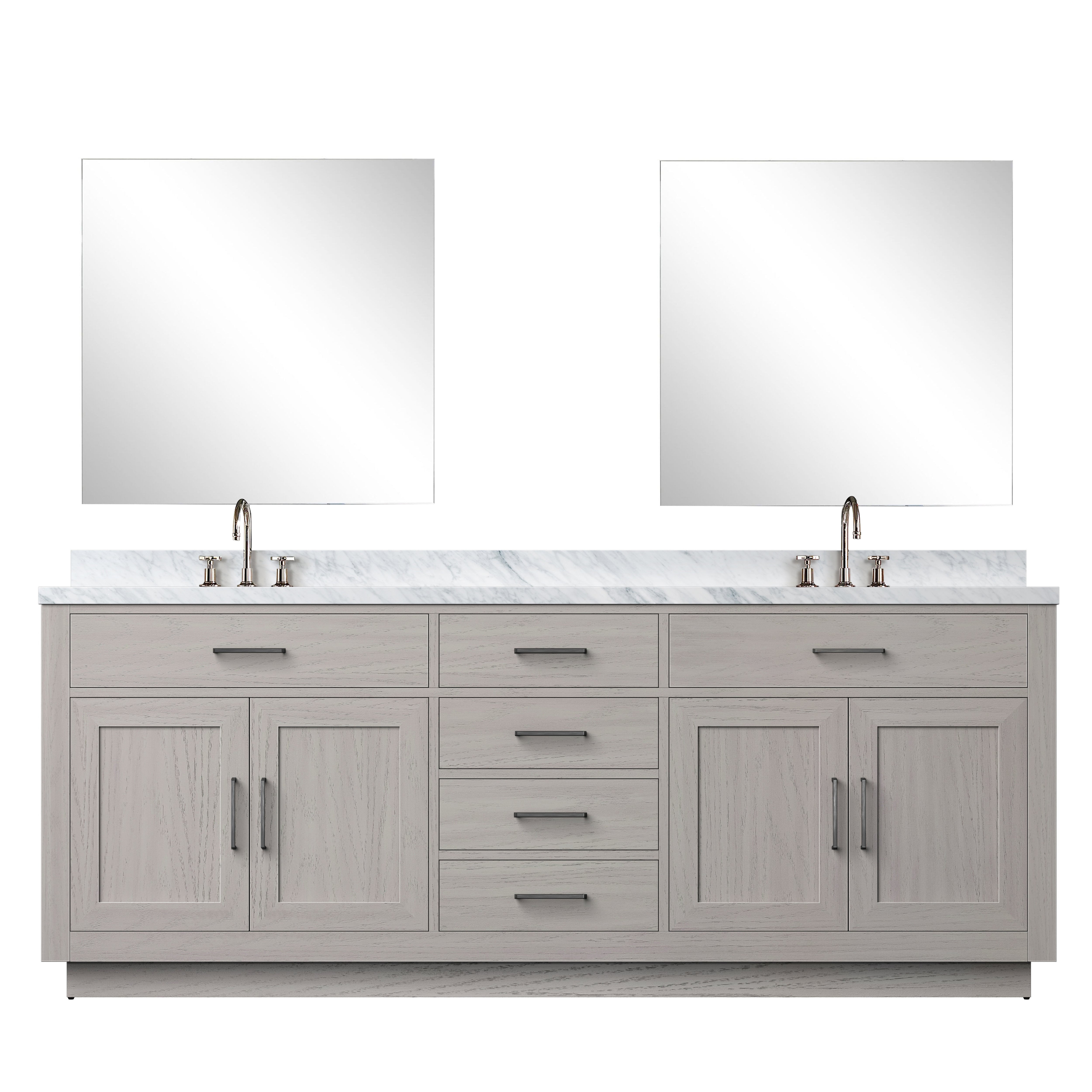 Abbey 84 in W x 22 in D White Oak Double Bath Vanity