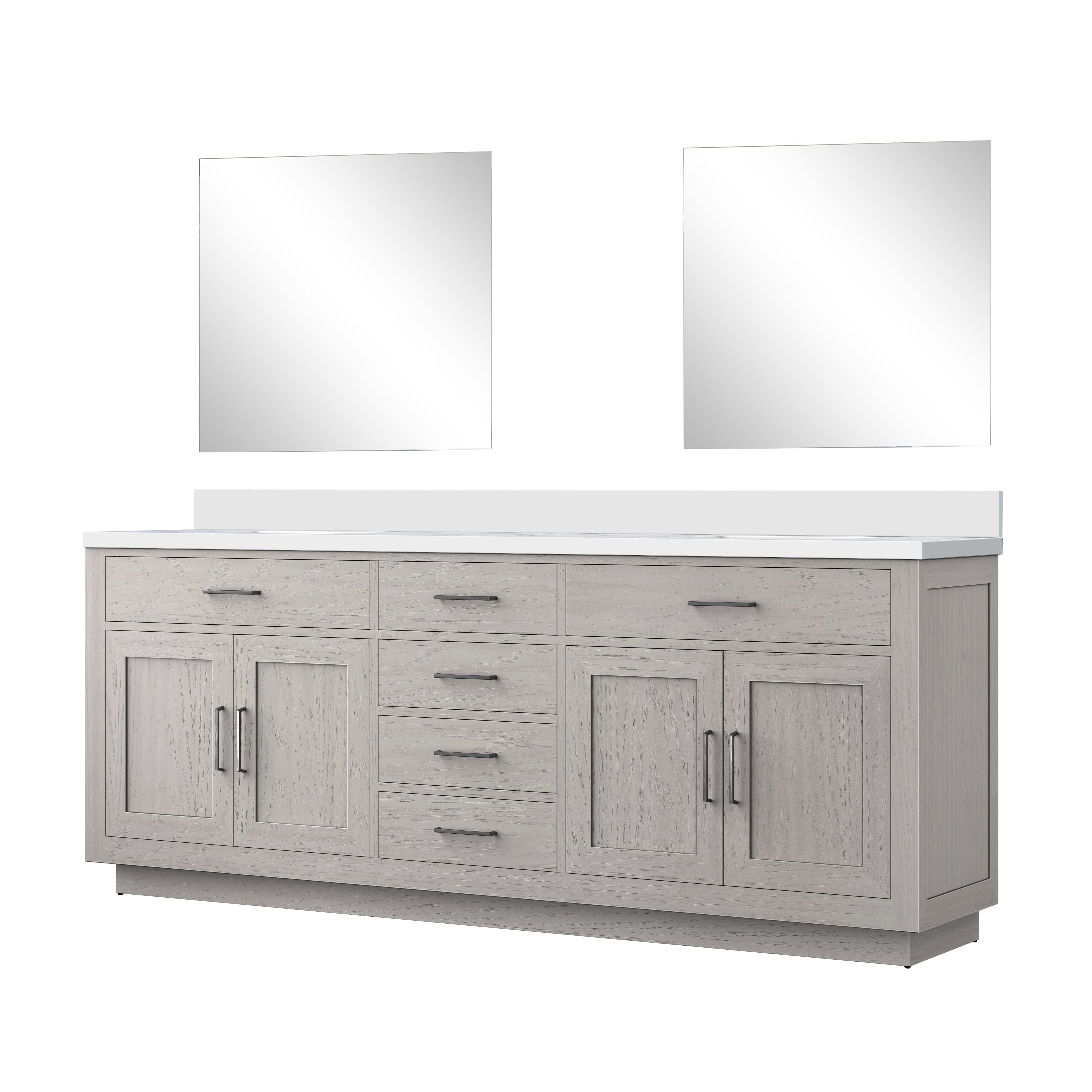 Abbey 84 in W x 22 in D White Oak Double Bath Vanity
