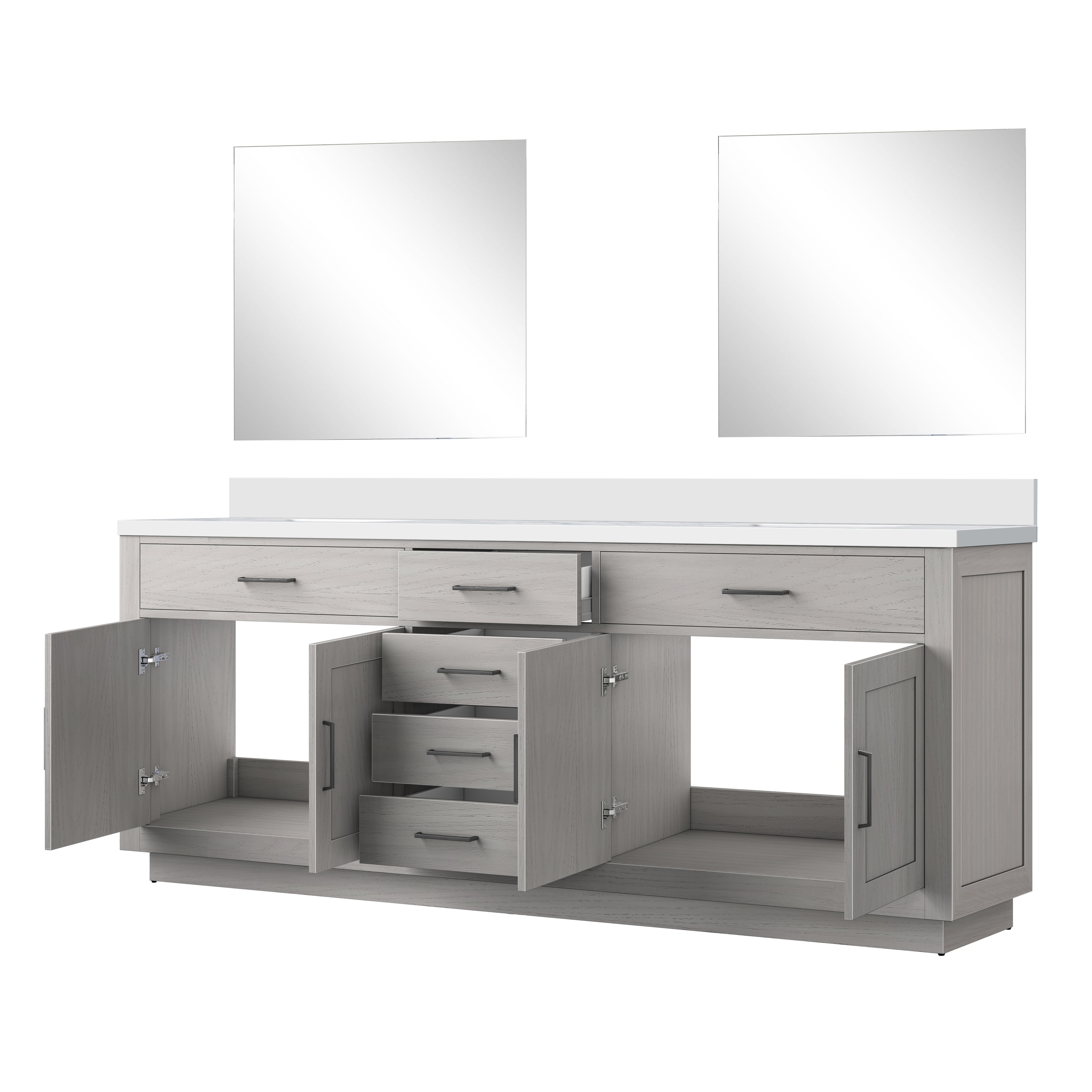 Abbey 84 in W x 22 in D White Oak Double Bath Vanity