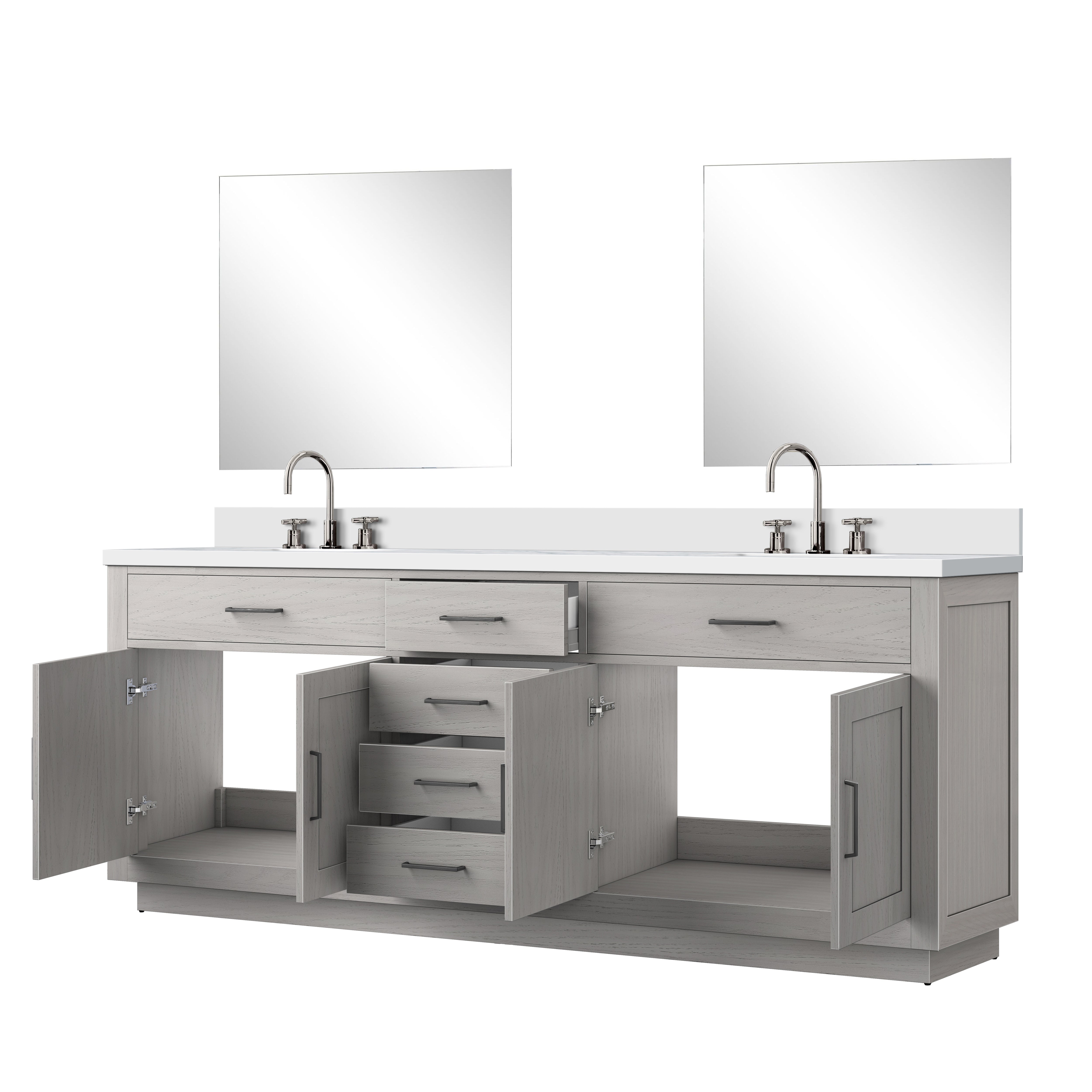 Abbey 84 in W x 22 in D White Oak Double Bath Vanity