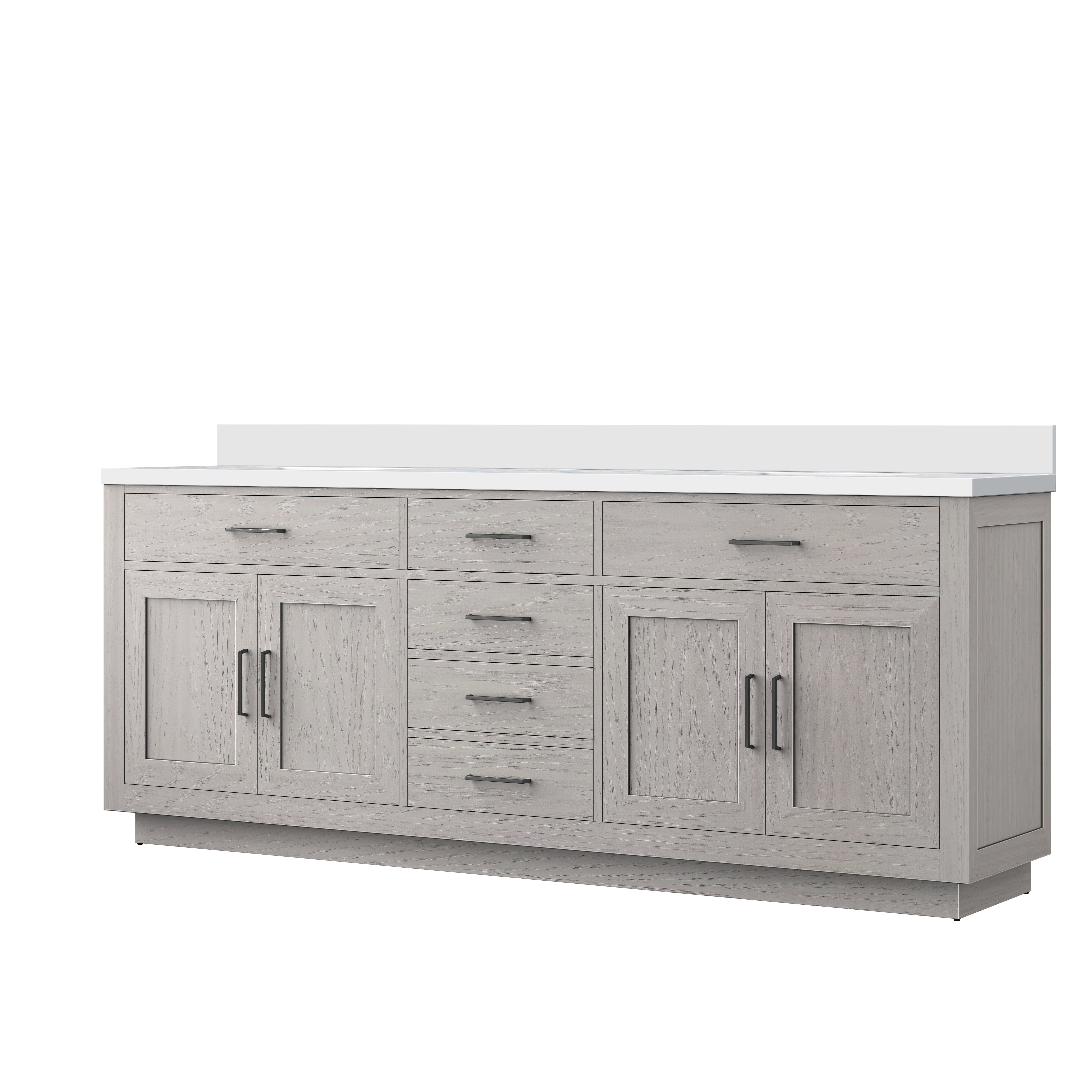 Abbey 84 in W x 22 in D White Oak Double Bath Vanity