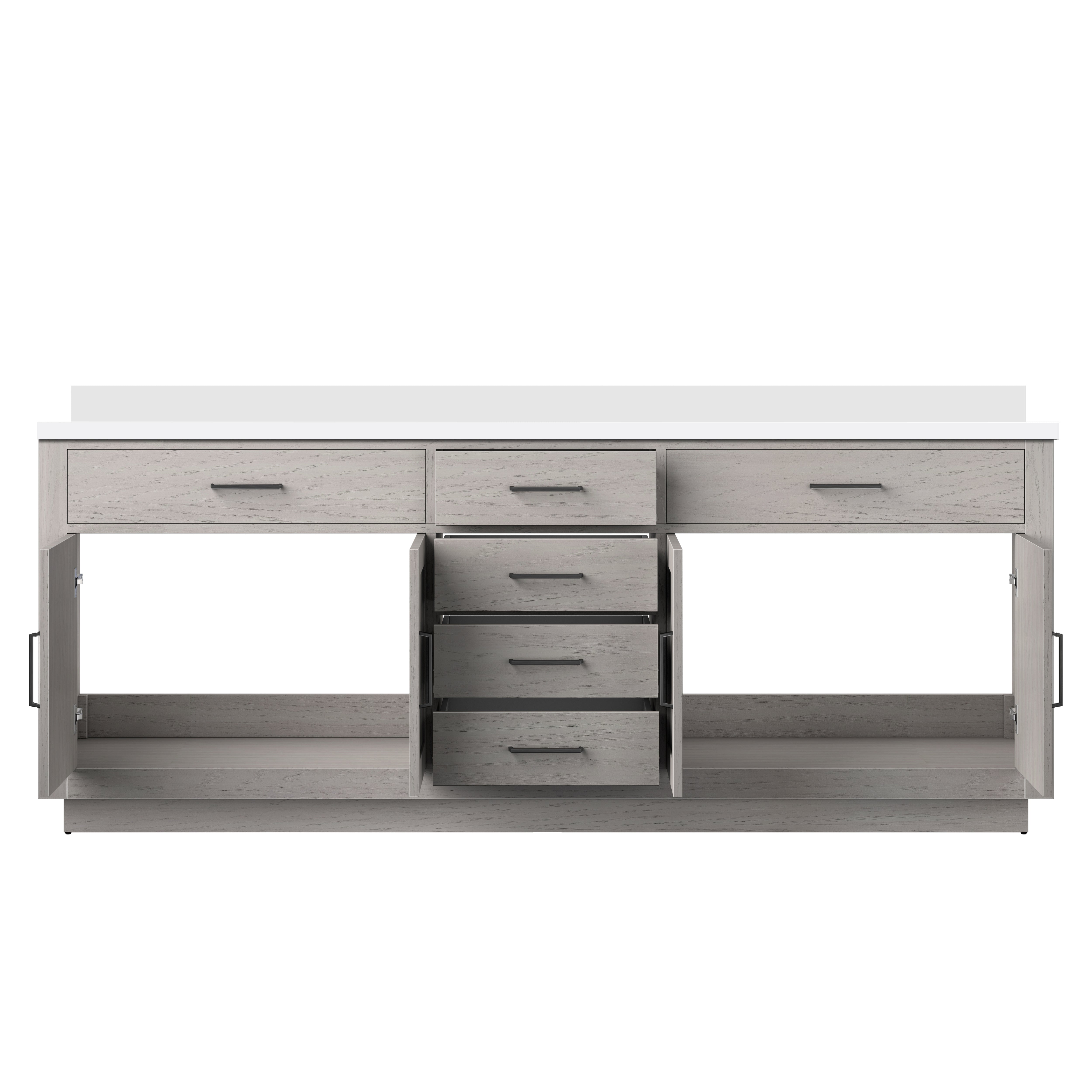 Abbey 84 in W x 22 in D White Oak Double Bath Vanity