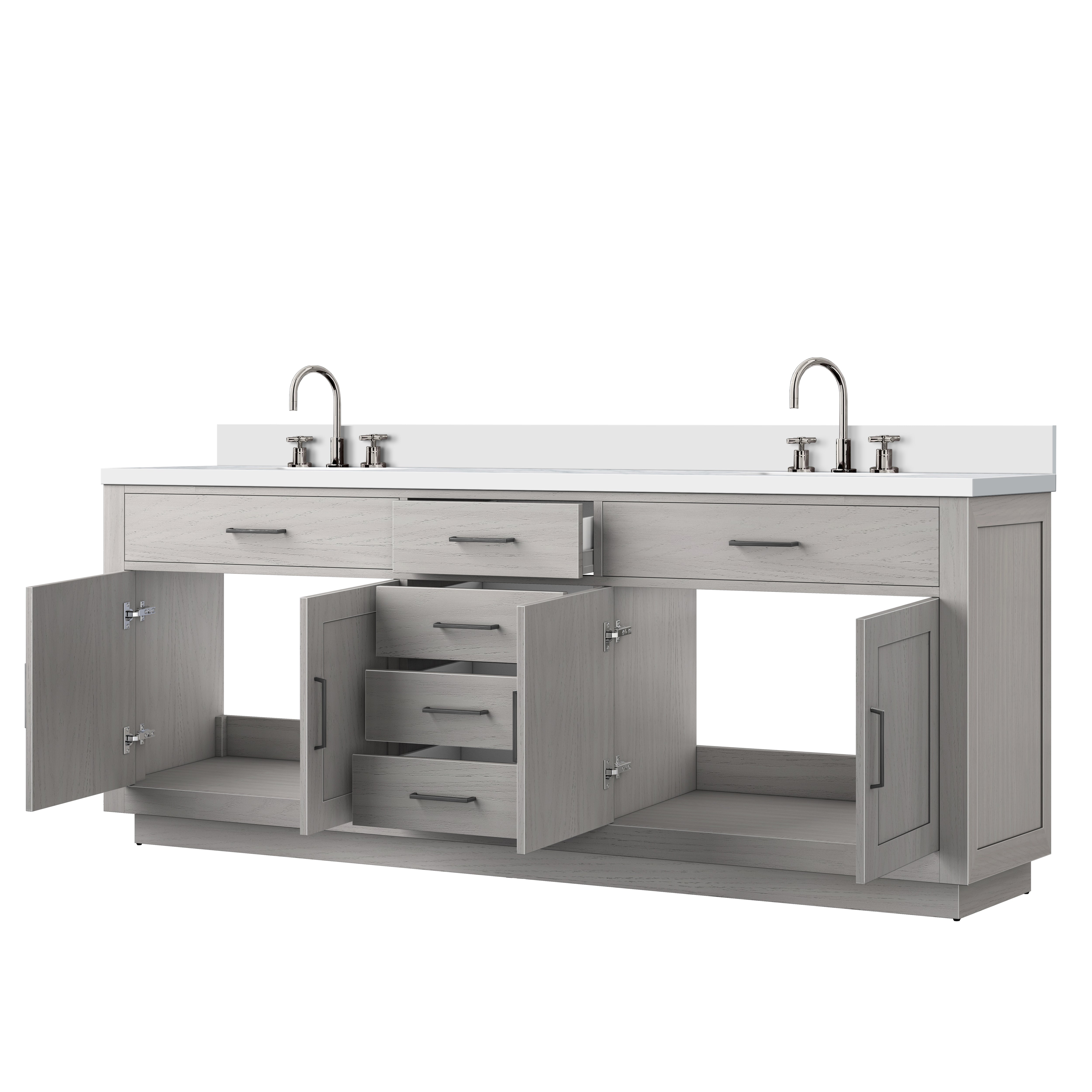 Abbey 84 in W x 22 in D White Oak Double Bath Vanity