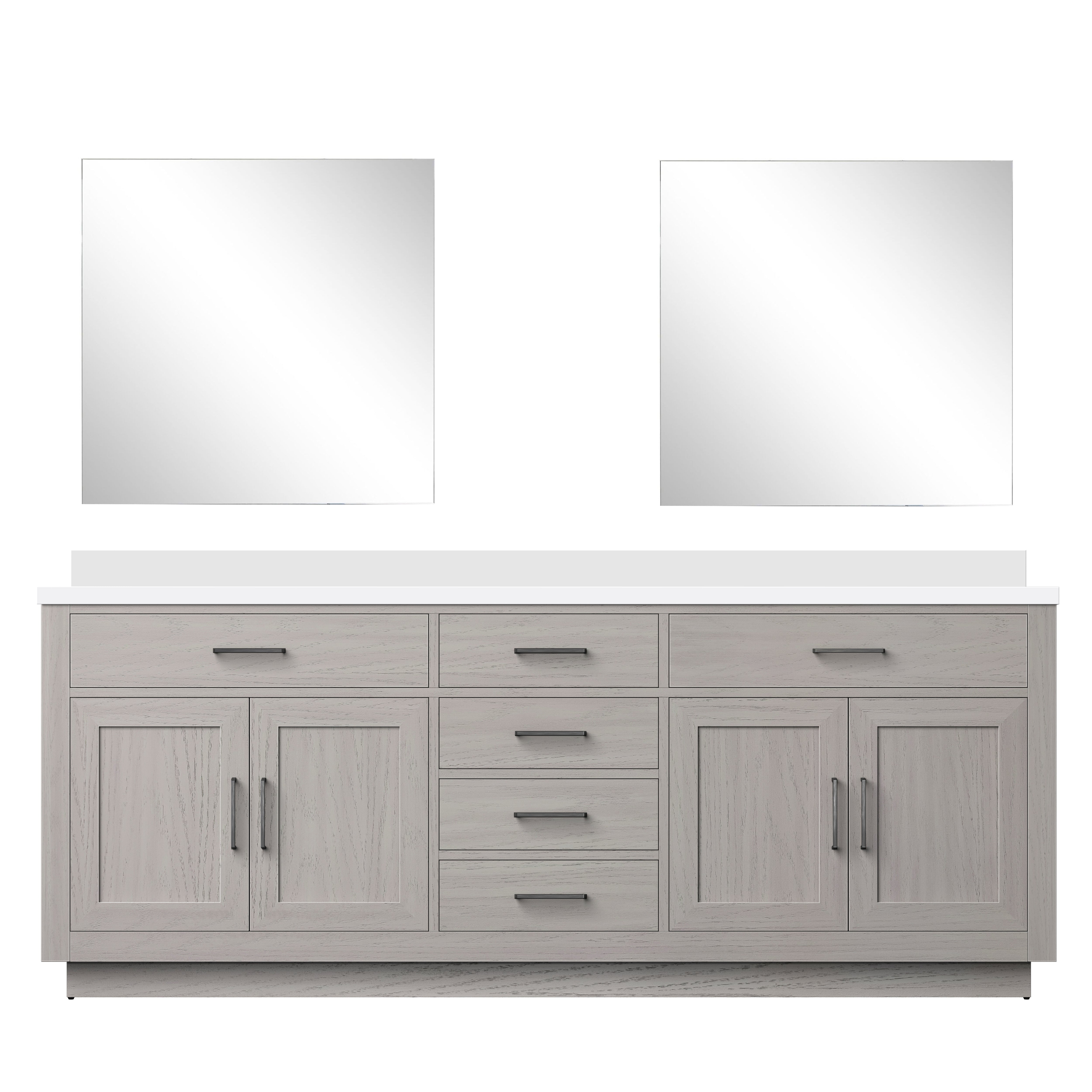 Abbey 84 in W x 22 in D White Oak Double Bath Vanity