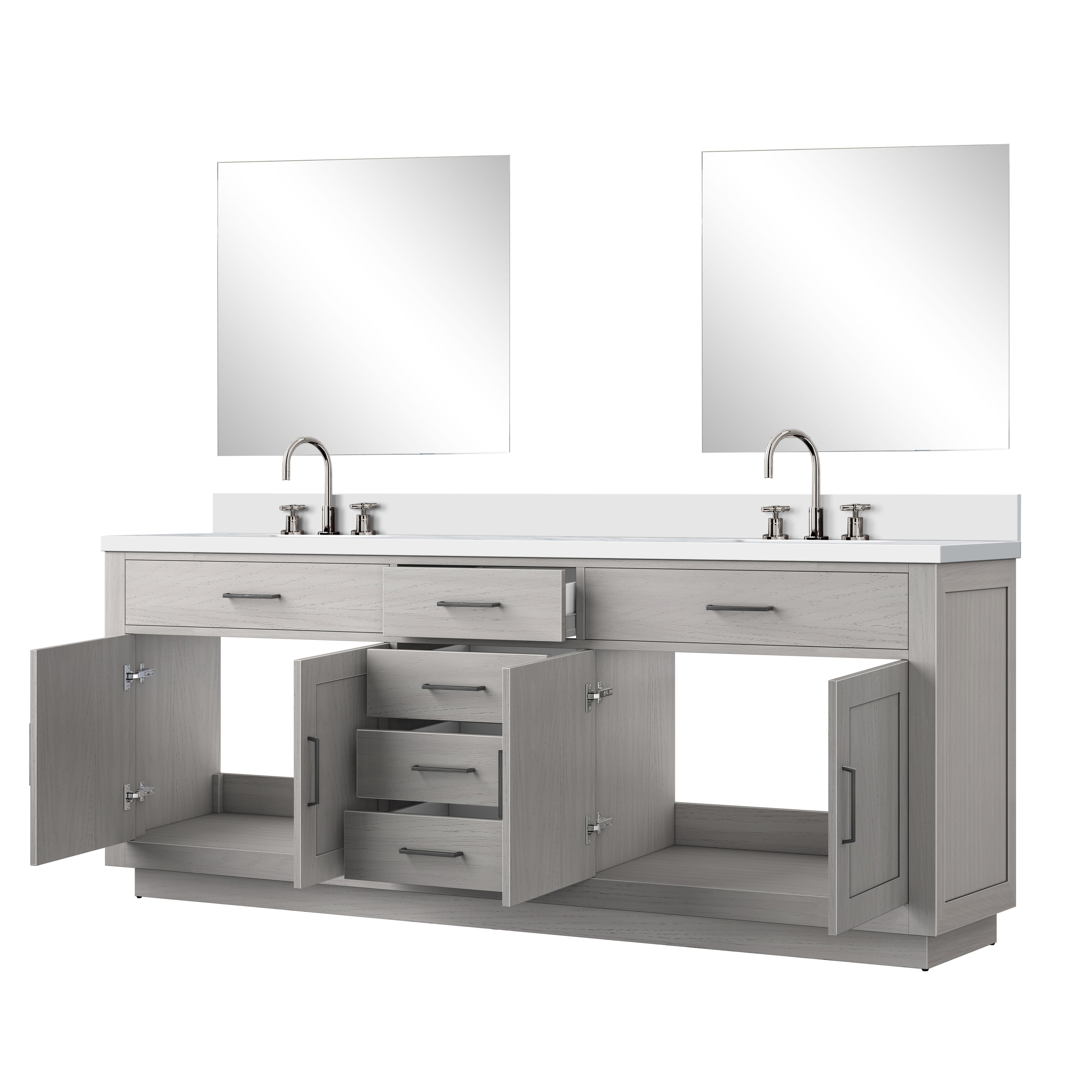 Abbey 84 in W x 22 in D White Oak Double Bath Vanity