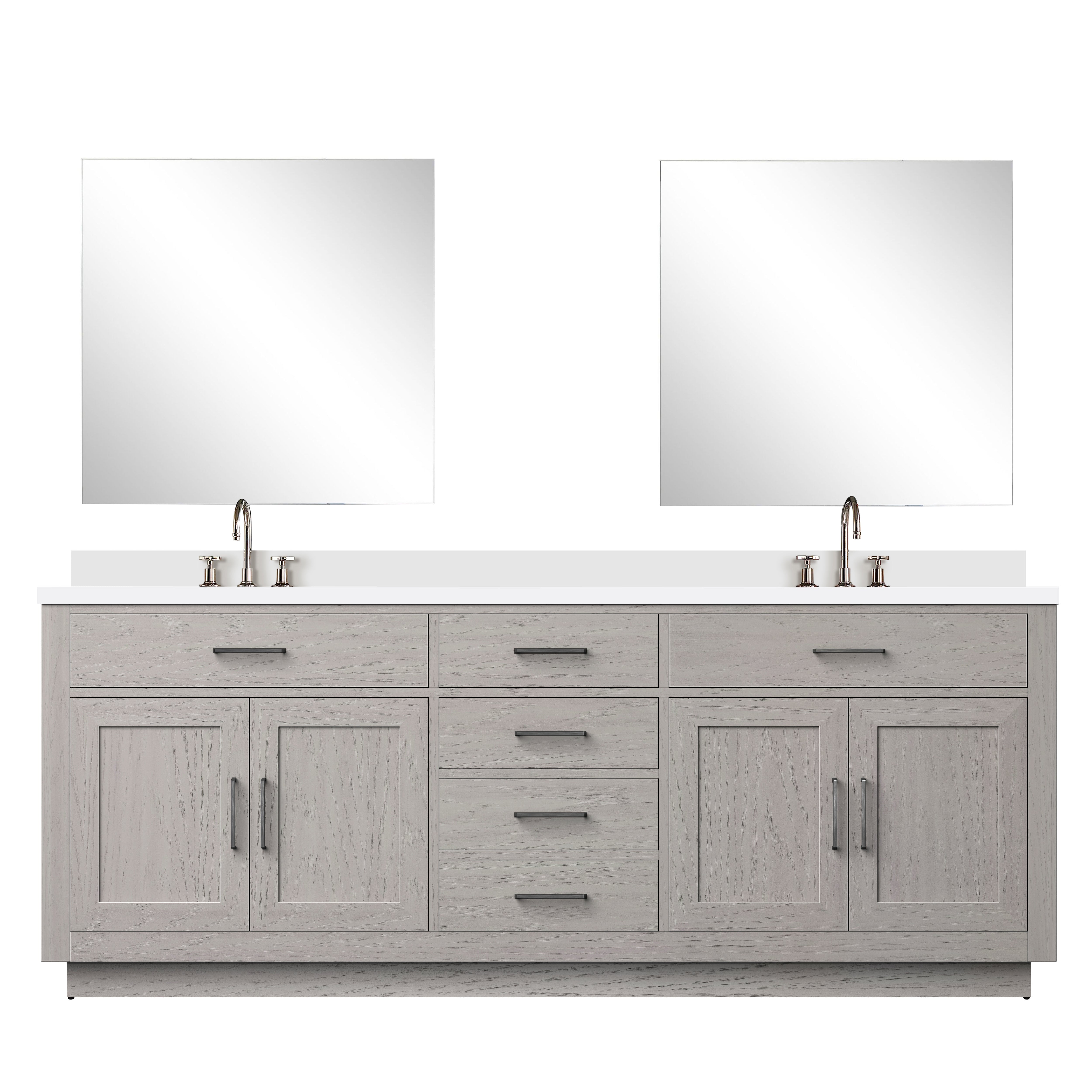 Abbey 84 in W x 22 in D White Oak Double Bath Vanity