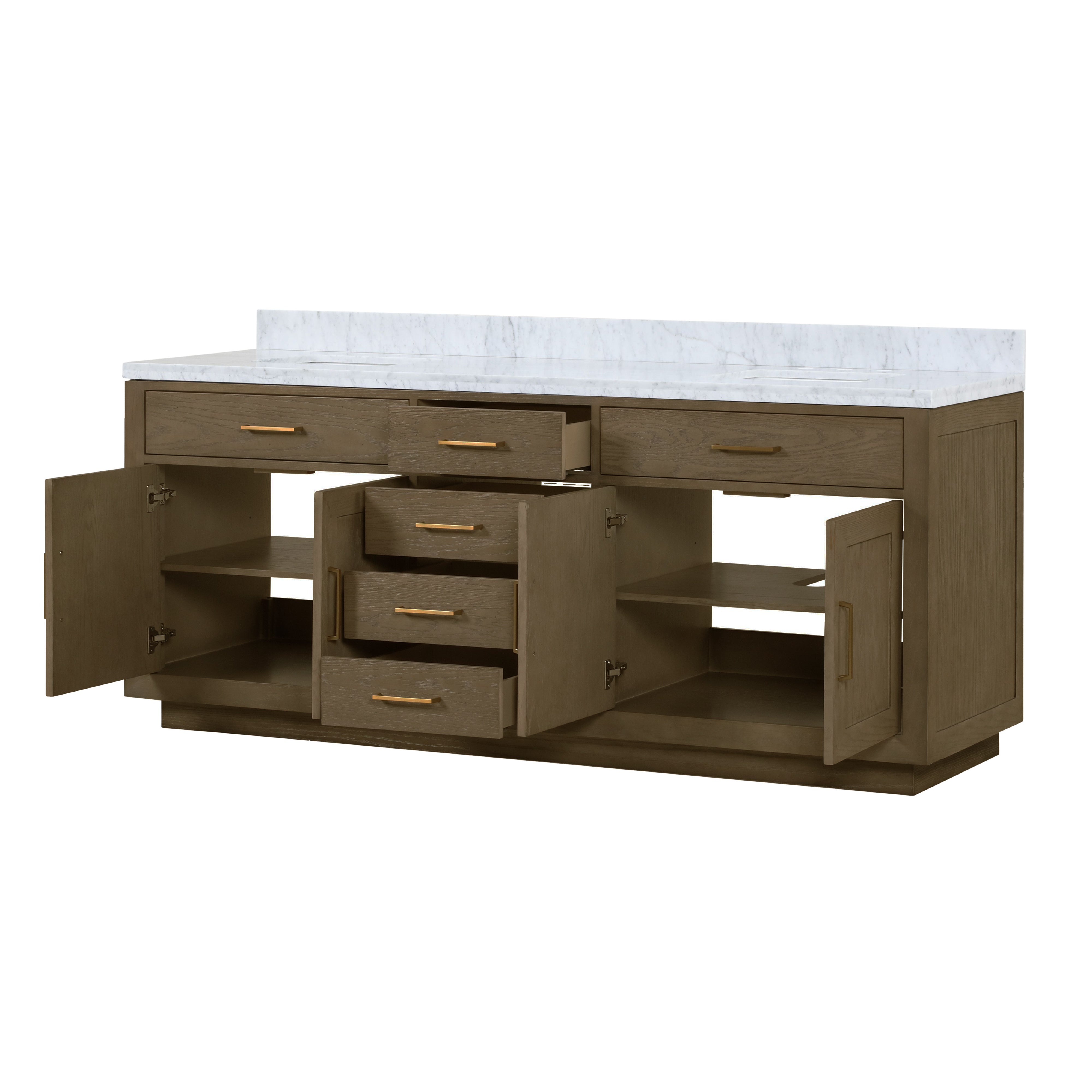 Abbey 84 in W x 22 in D Grey Oak Double Bath Vanity