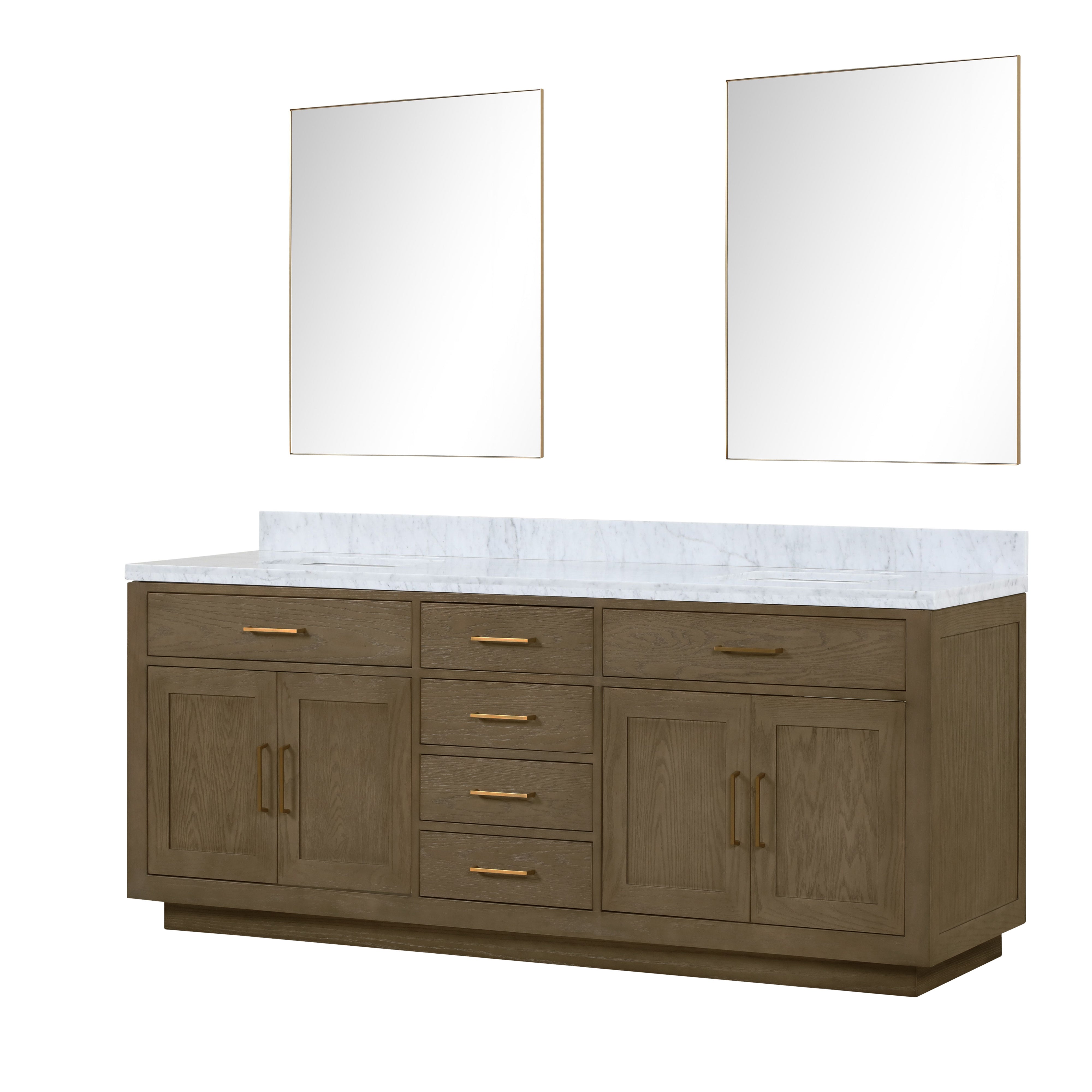 Abbey 84 in W x 22 in D Grey Oak Double Bath Vanity