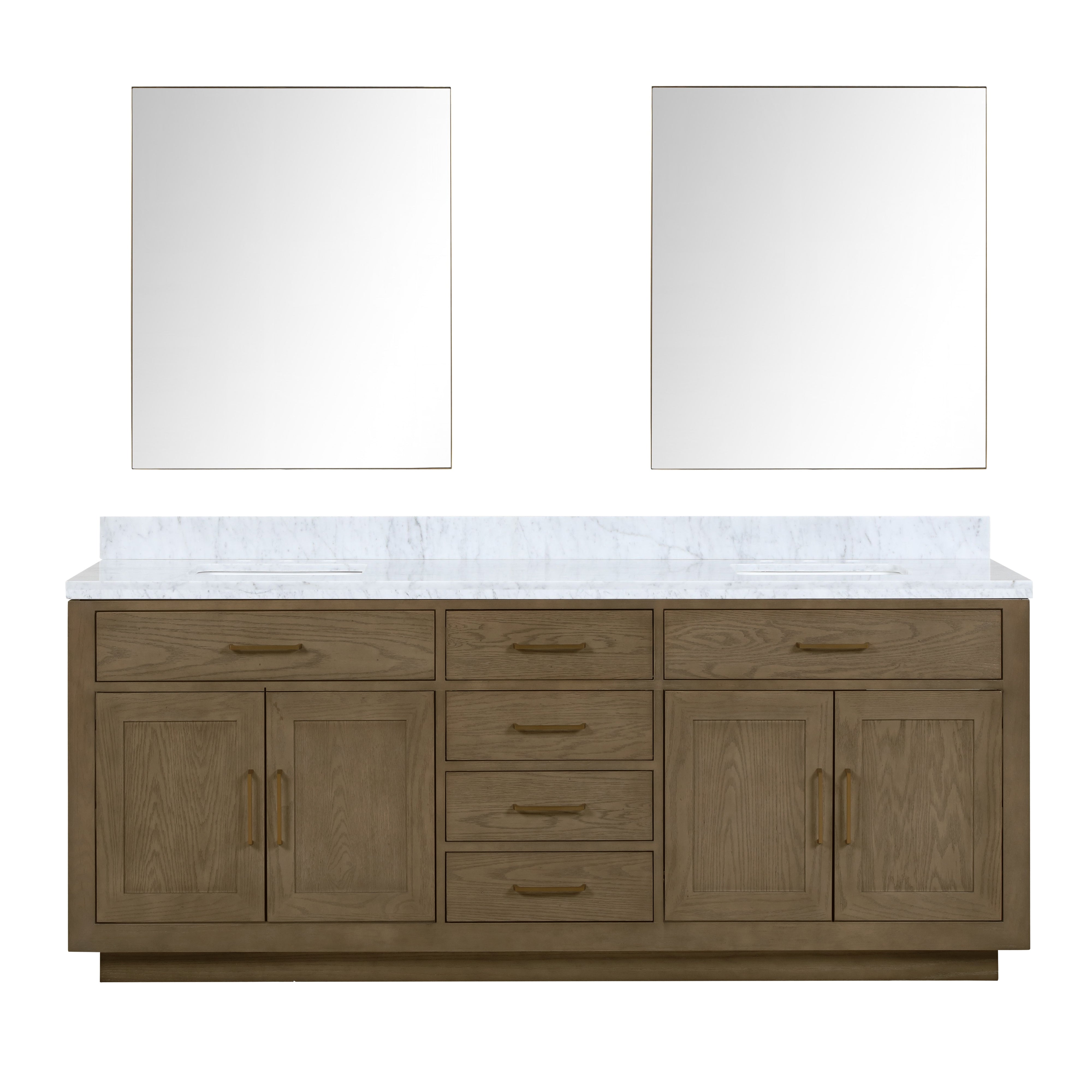 Abbey 84 in W x 22 in D Grey Oak Double Bath Vanity